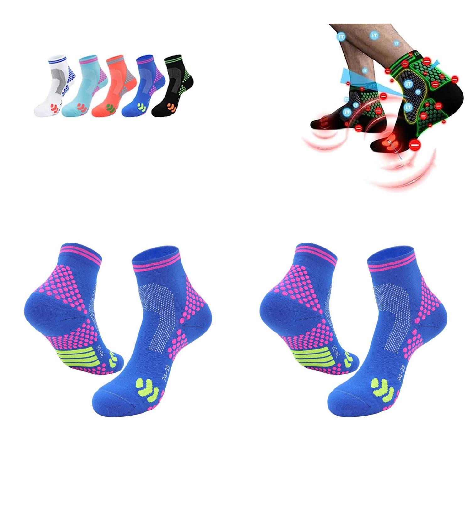 Ocervd Highersocks 2023 Far Infrared Schorl Titanium Ion Heightening Booster Socks - Tourmaline Health Socks for Women&Men - Breathable Comfort - 2PCS Blue-M Medium - Buy Online on GoSupps.com