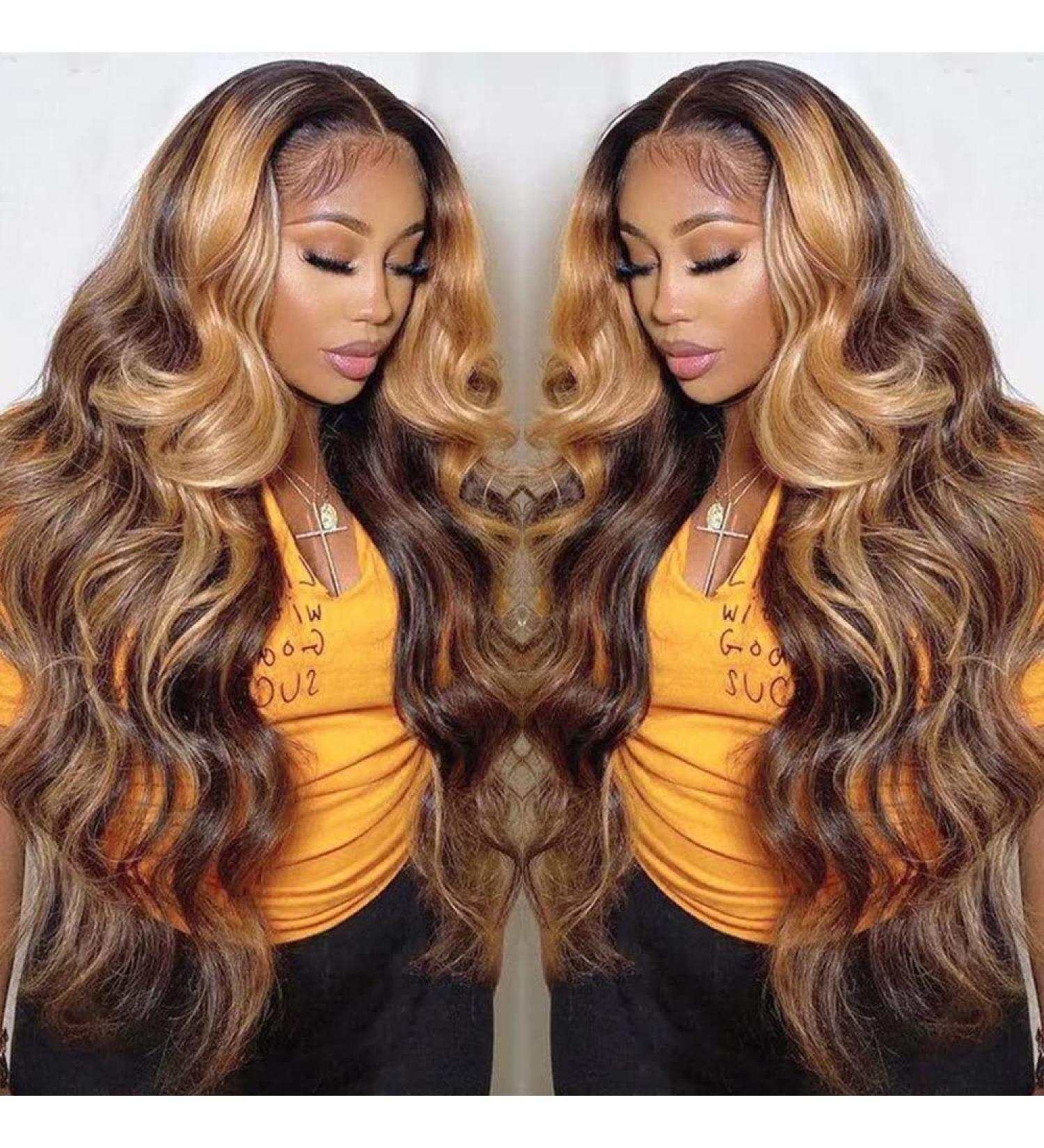 Bele Ombre 4/27 Body Wave 13x6 T-Part Lace Front Human Hair Wig - 18 inch - Buy Online on GoSupps.com