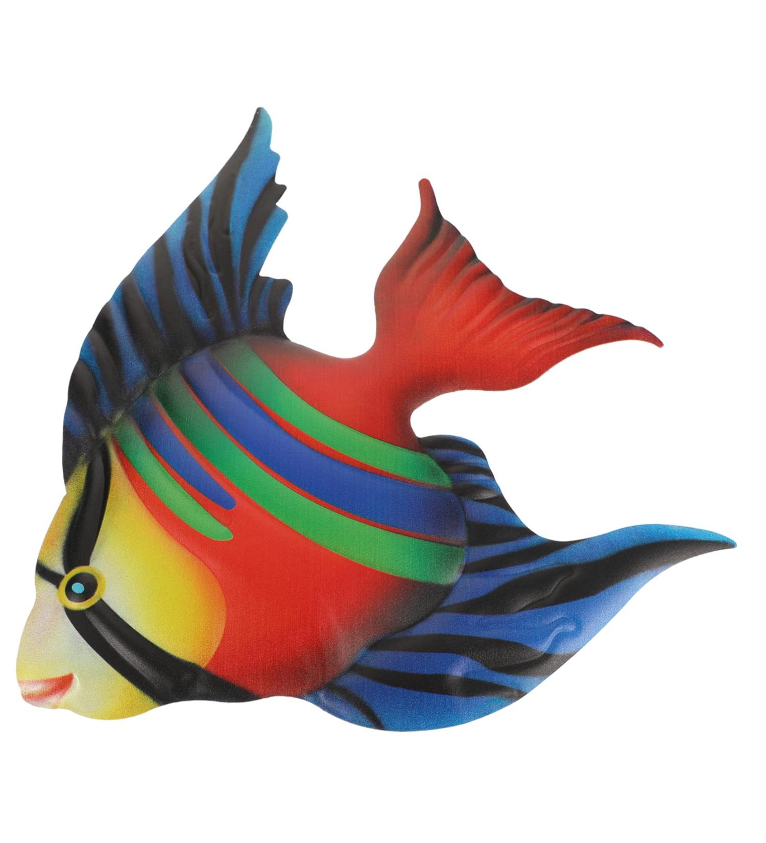 Zerodeko Iron Fish Tropical Fish Figurines Wall Indoor Decor Ocean Decorations Ocean Sea Wall Sculpture Fish Decor Astetic Room Decor Home Decor Metal Wall Art Decor Ocean Fish Wall Hanging 31.5X30.5CM Blue - Buy Online on GoSupps.com