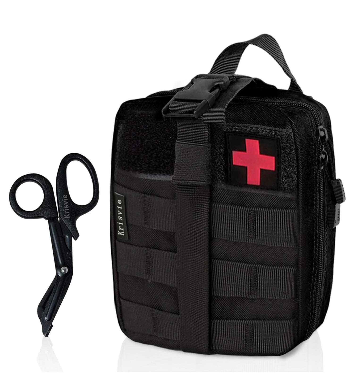 Crisis First Aid Bag | Empty Molle Tactical EDC IFAC Pouch for Outdoor & Travel | Versatile Camping Gadget & Motorcycle Pharmacy Belt Bag - Buy Online on GoSupps.com