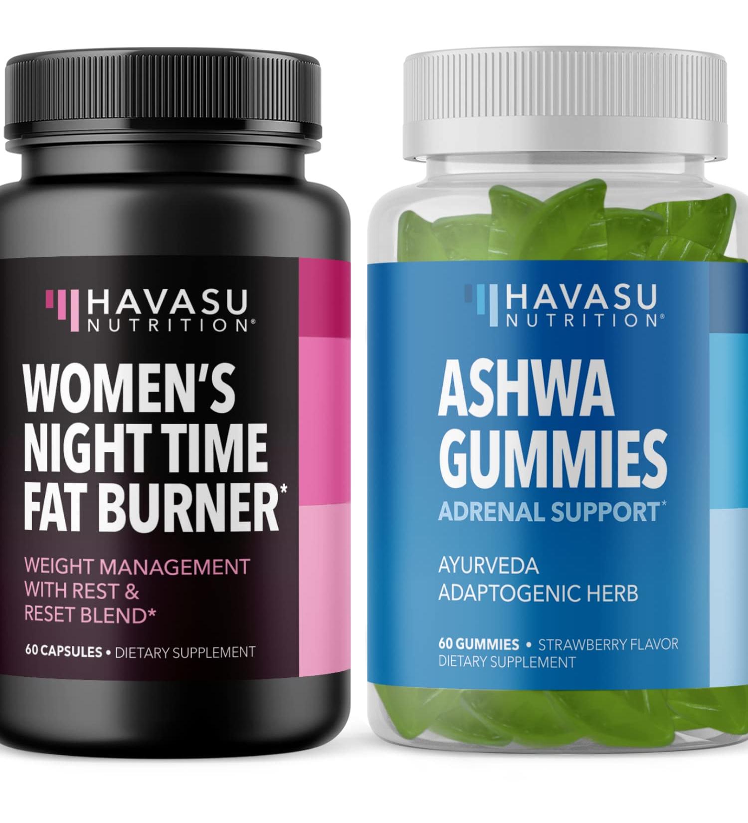 Havasu Nutrition Night Time Fat Burner for Women & Ashwagandha Gummies - Stress Relief & Weight Loss Combo - Buy Online on GoSupps.com
