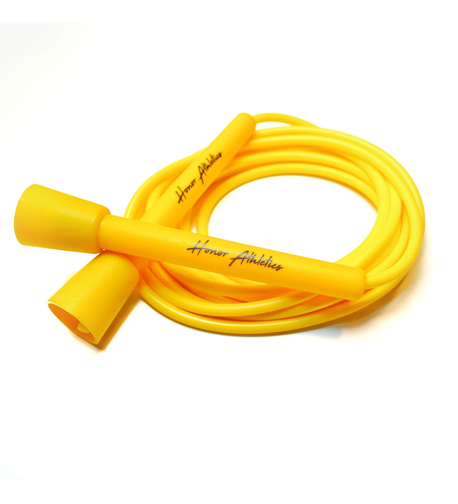 Honor Athletics Speed Rope - Adjustable 10ft Skipping Rope for Double Under, Boxing, MMA, Cardio Fitness Training - Yellow - Buy Online on GoSupps.com