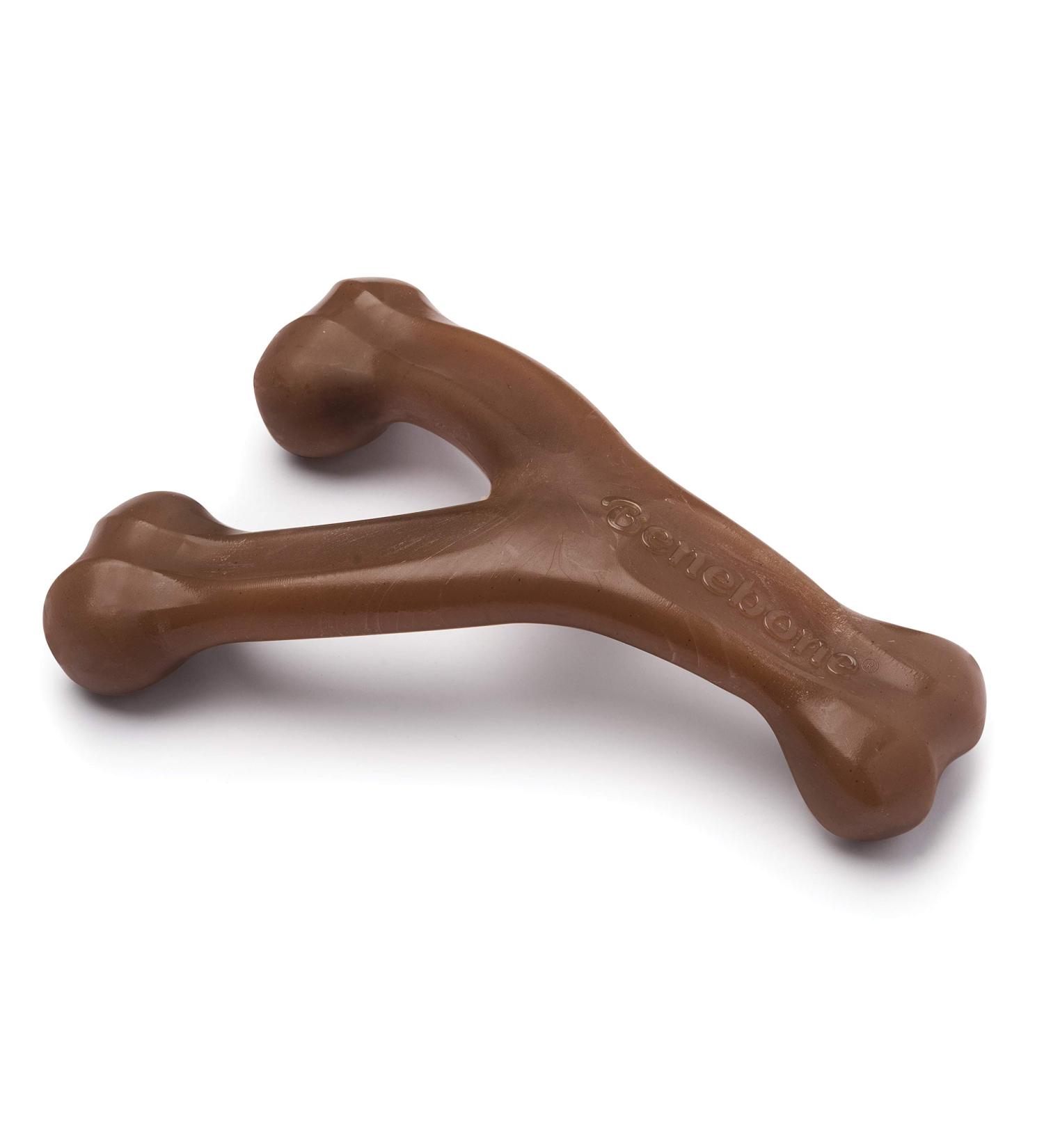 Benebone Wishbone Real Peanuts Medium Durable Dog Chew Toy for Aggressive Chewers | International Shipping Available - Buy Online on GoSupps.com