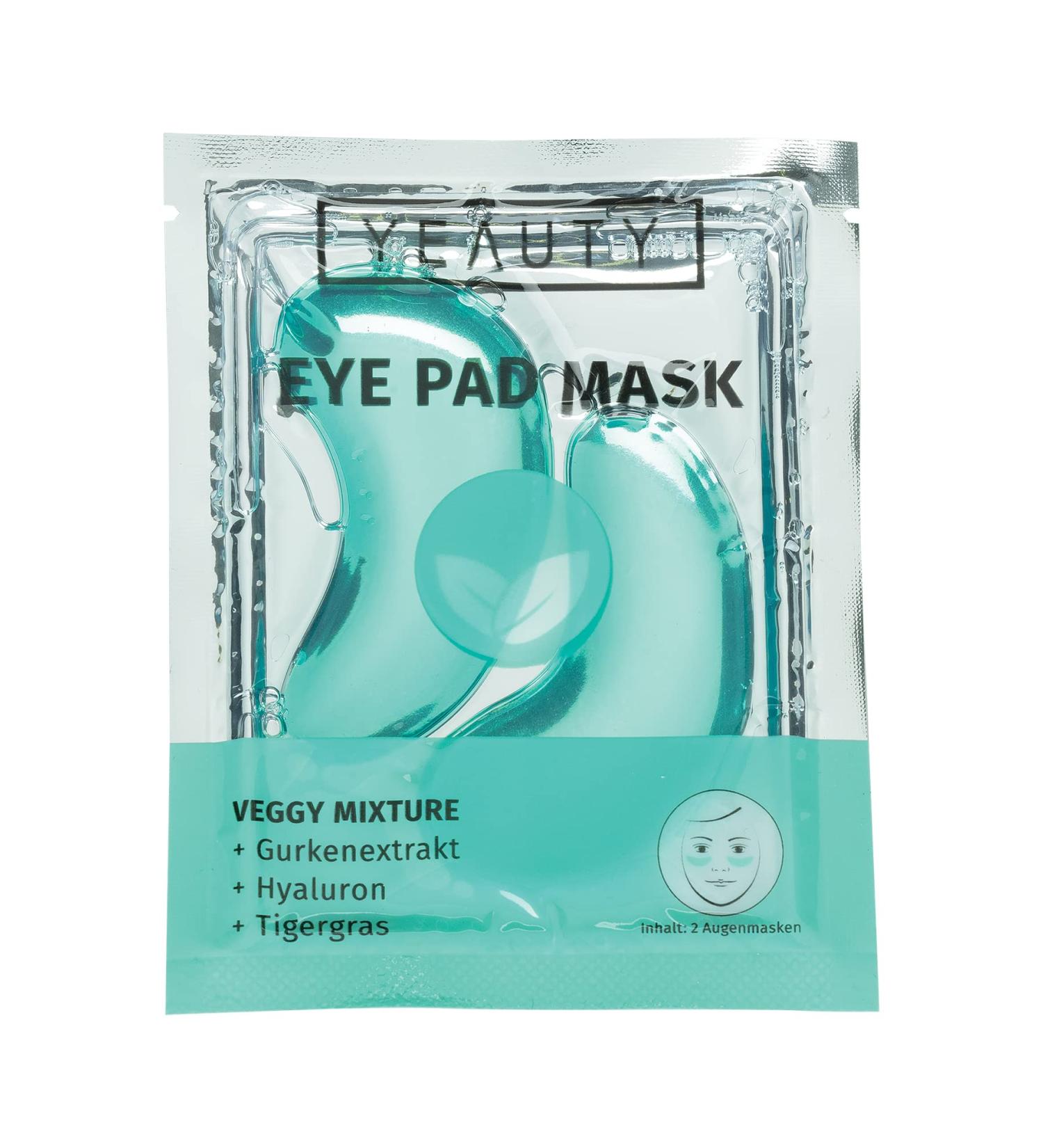 Yeauty Veggy Mixture Eye Pad Mask the super soft eye pads with the moisturizing care serum made of cucumber hyaluron and tiger grass drains and smoothes the skin 1x 2 pieces