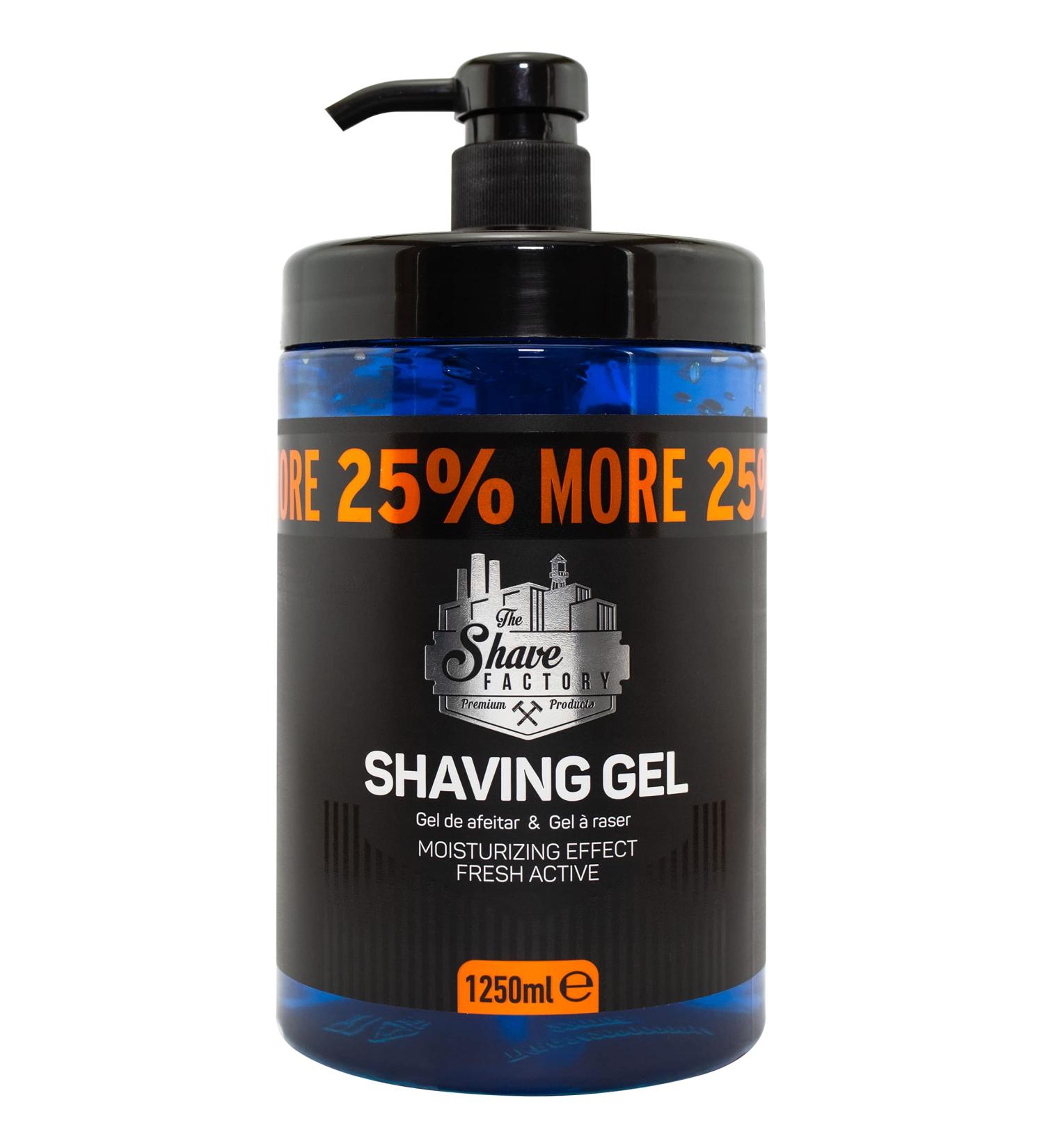 The Shave Factory Shaving Gel 1250ML - 25% Extra Free - Moisturizing & Fresh Active Formula for Barbers, Hairdressers & Shaving Enthusiasts - Buy Online on GoSupps.com