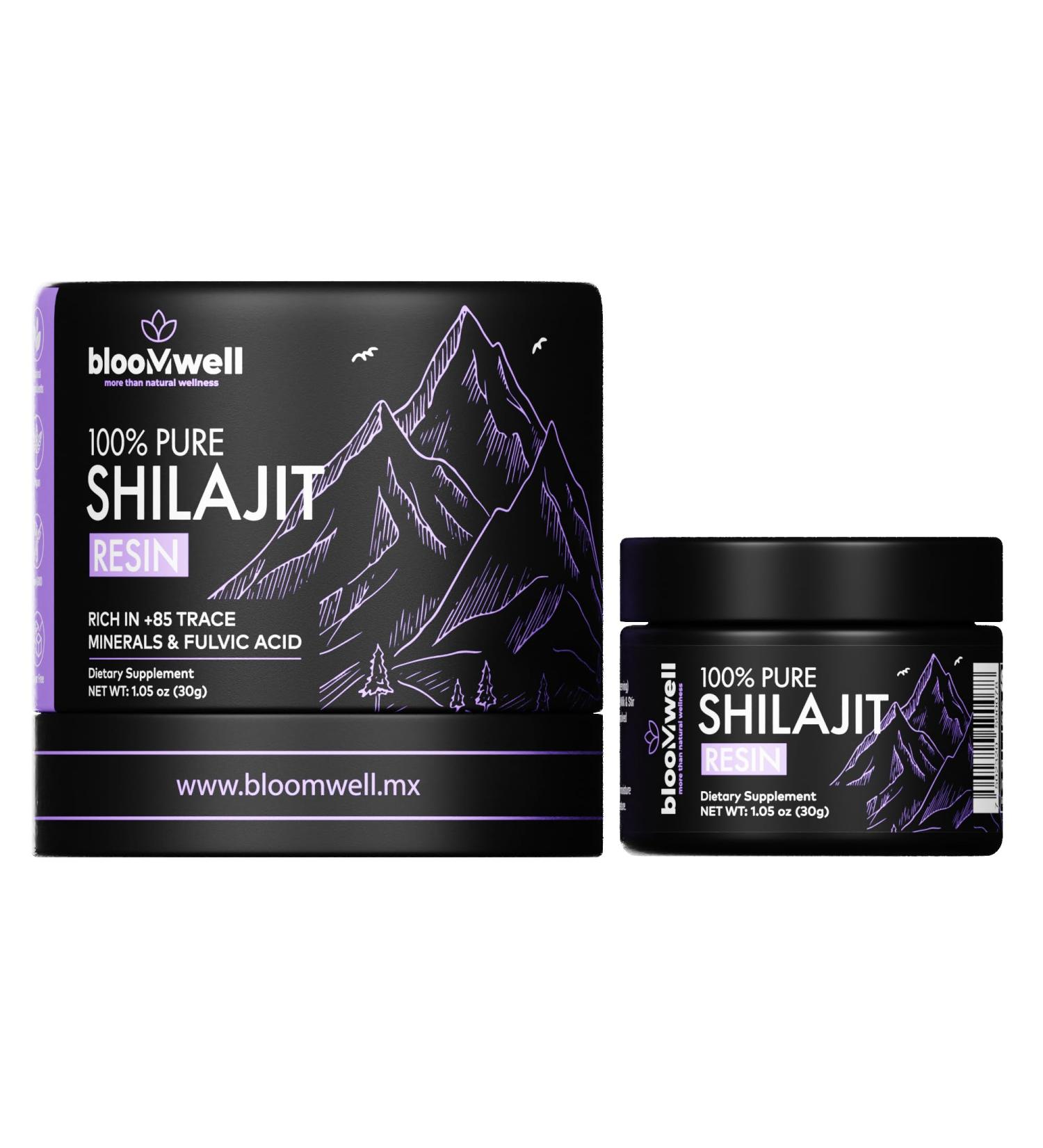 Bloomwell Pure Shilajit Resin - 100% Authentic Himalayan Resin for Energy Focus and Vitality | Premium Mineral-Rich Natural Extract and Fulvic Acid | 2 Months Supply - Buy Online on GoSupps.com