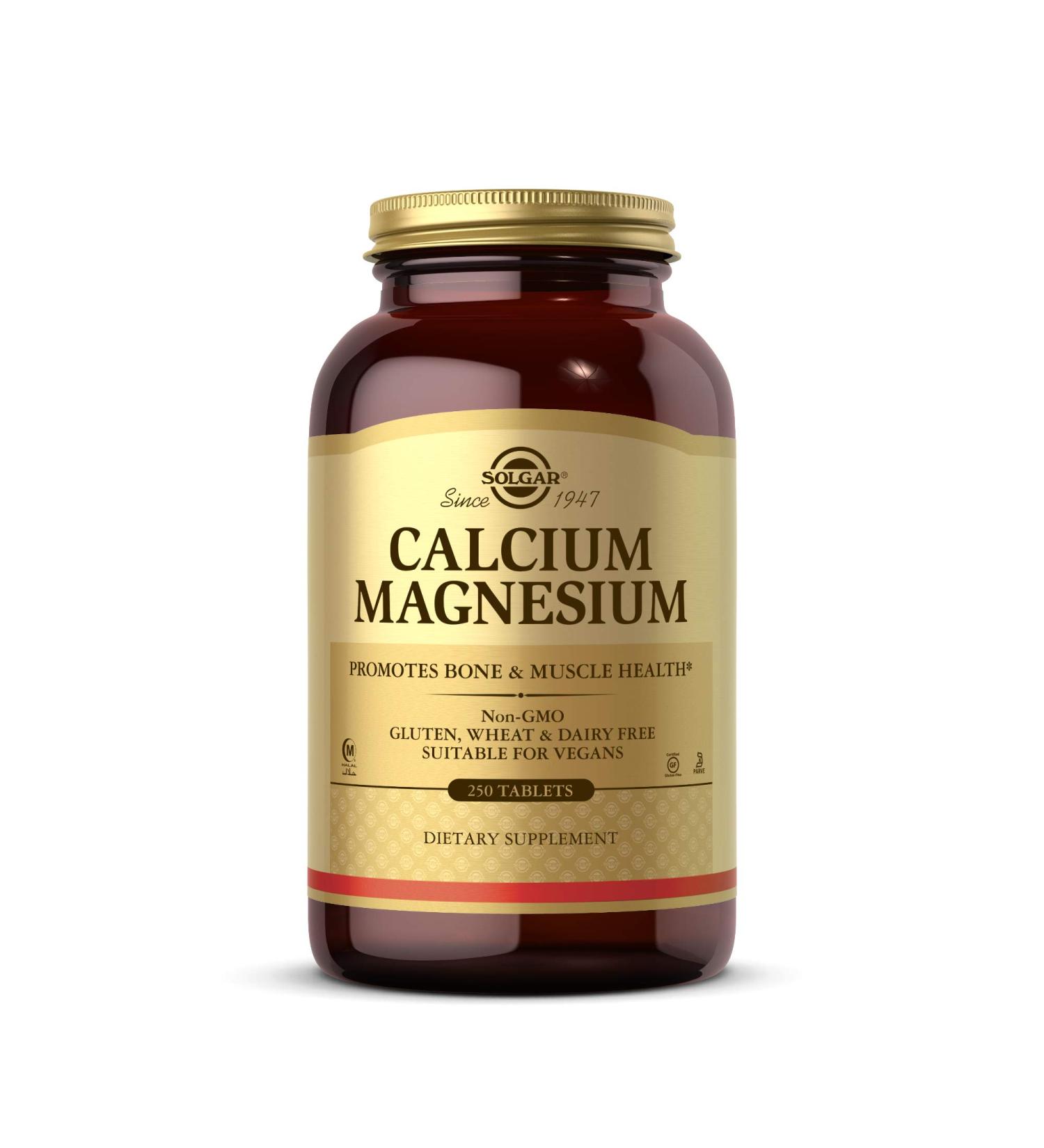 Solgar Calcium Magnesium 250 Tablets - Essential Bone & Muscle Support - Buy Online on GoSupps.com