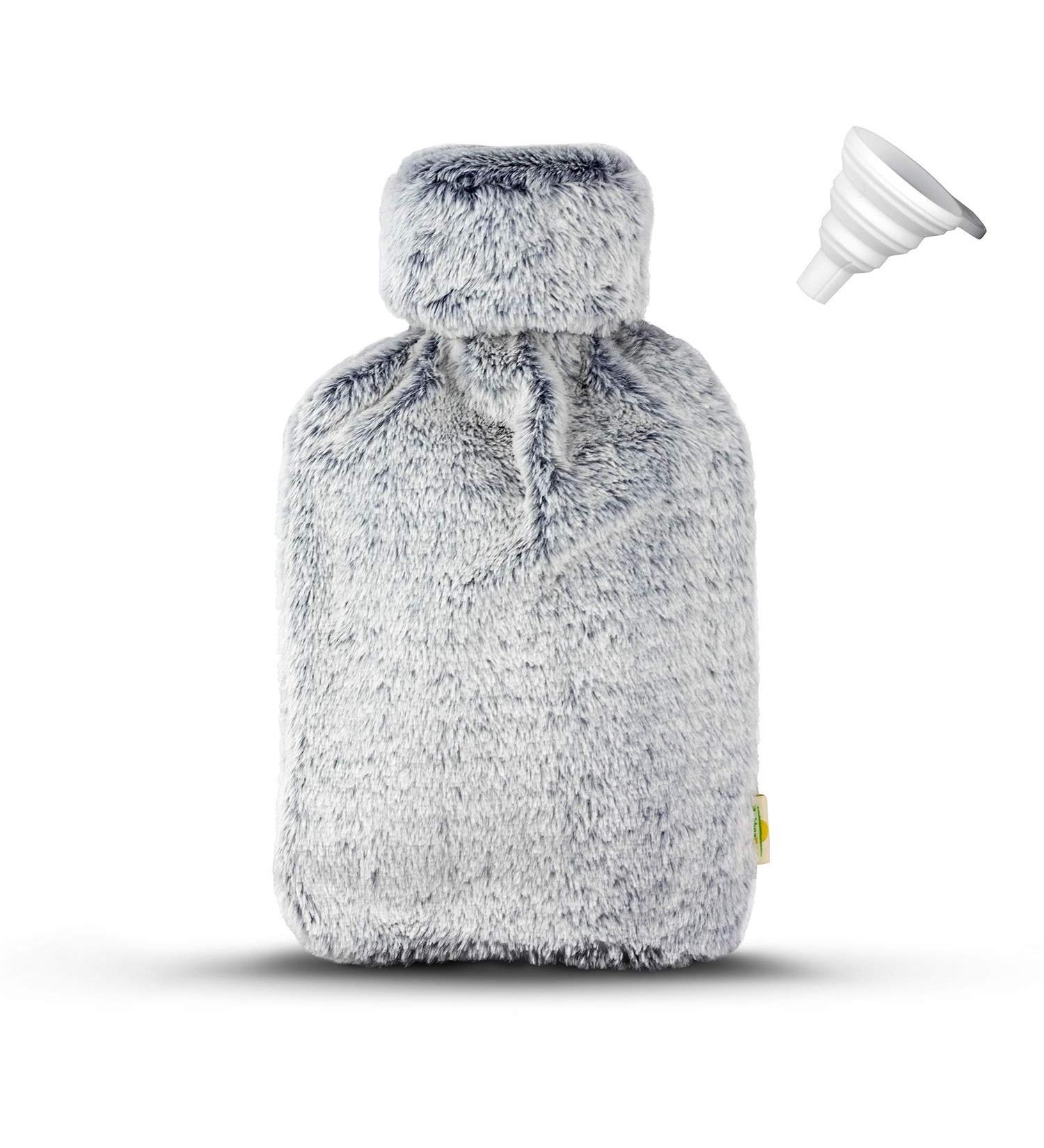 BetterDay Hot Water Bottle with Hood - 2L Fluffy Cover British Standard Natural Rubber Perfect for Comfort & Warmth - Shop Now! - Buy Online on GoSupps.com