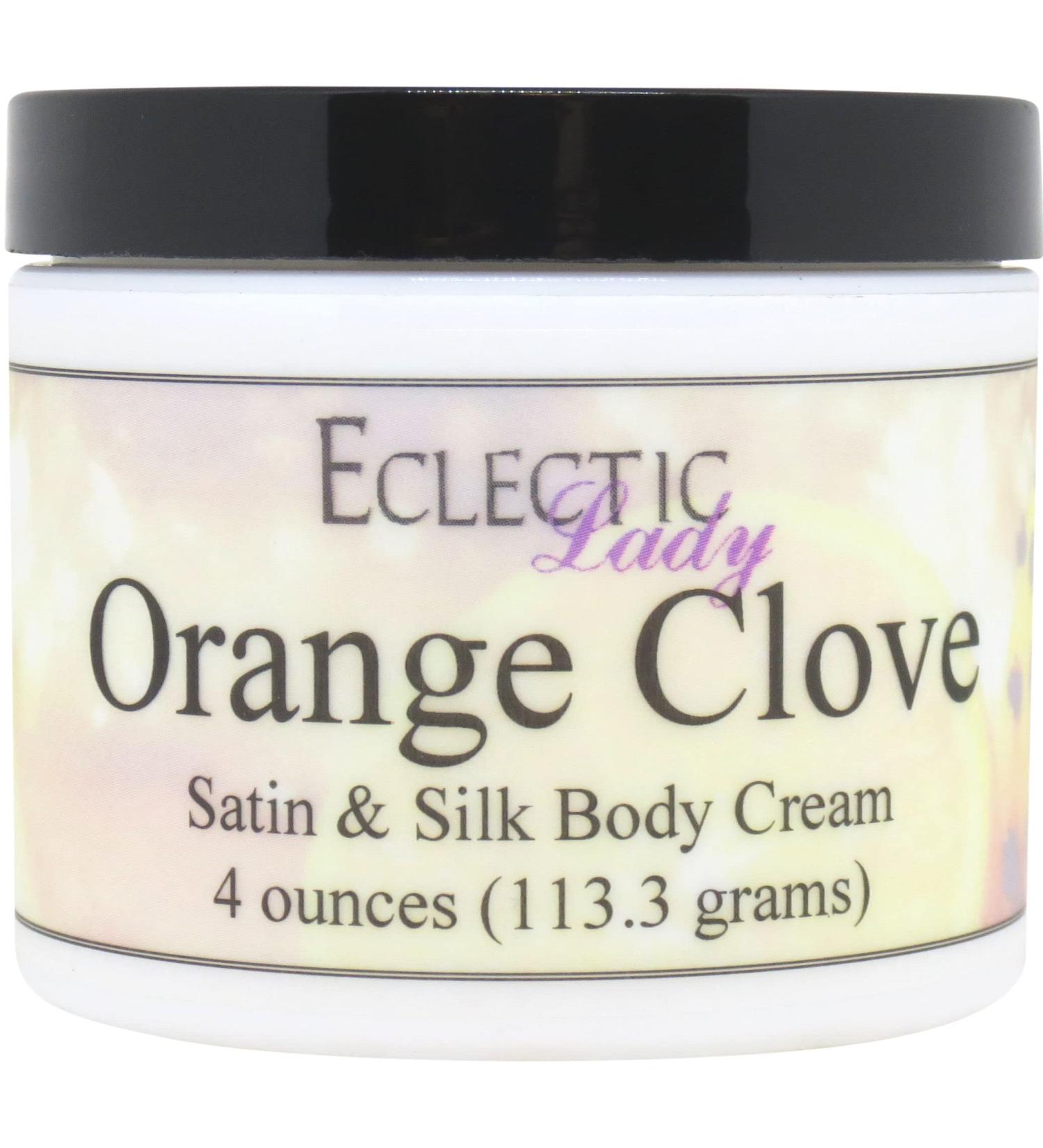 Eclectic Lady Orange Clove Body Cream - 4 oz Shea Butter & Aloe - Handcrafted Satin & Silk Lotion for Women - Phthalate-Free Made in USA - Buy Online on GoSupps.com