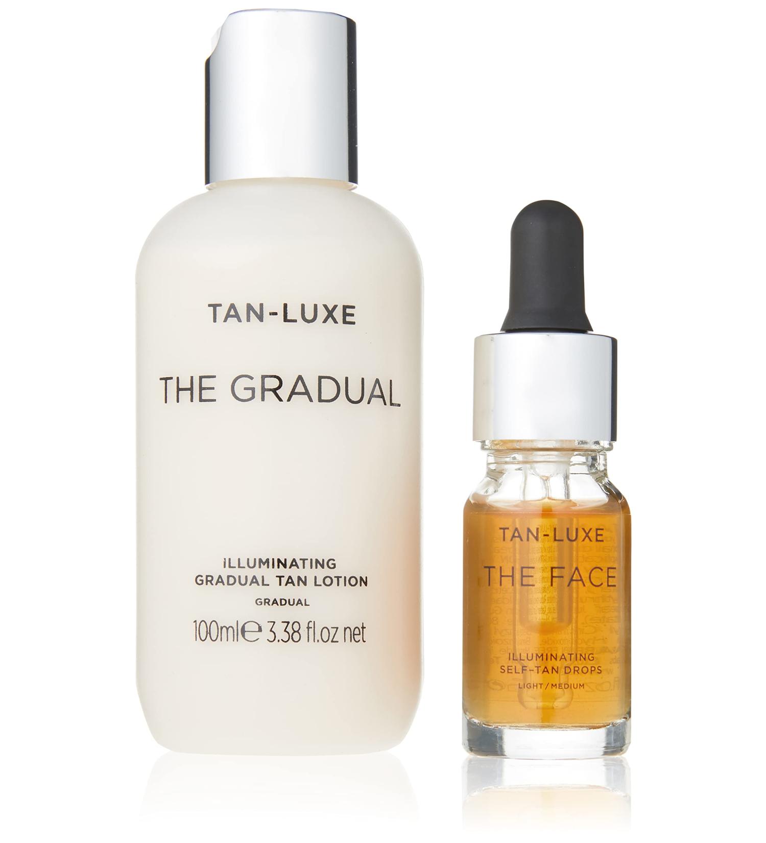 TAN-LUXE Illuminate and Glow Kit - Mini The Face 10ml + Gradual 100ml - Cruelty-Free & Toxin-Free | International Shipping Available - Buy Online on GoSupps.com