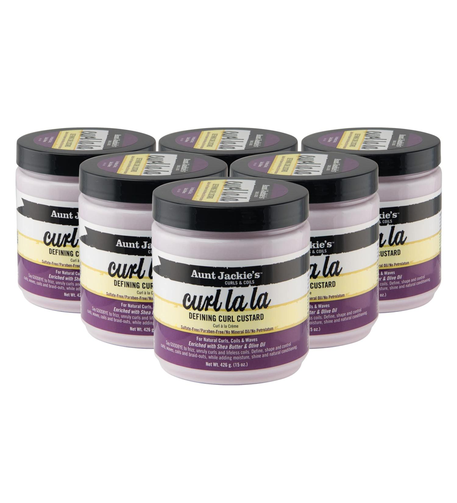 Aunt Jackie's Curl La La Defining Curl Custard 15 oz 6 Pack - Shea Butter & Olive Oil for Natural Hair - Buy Online on GoSupps.com