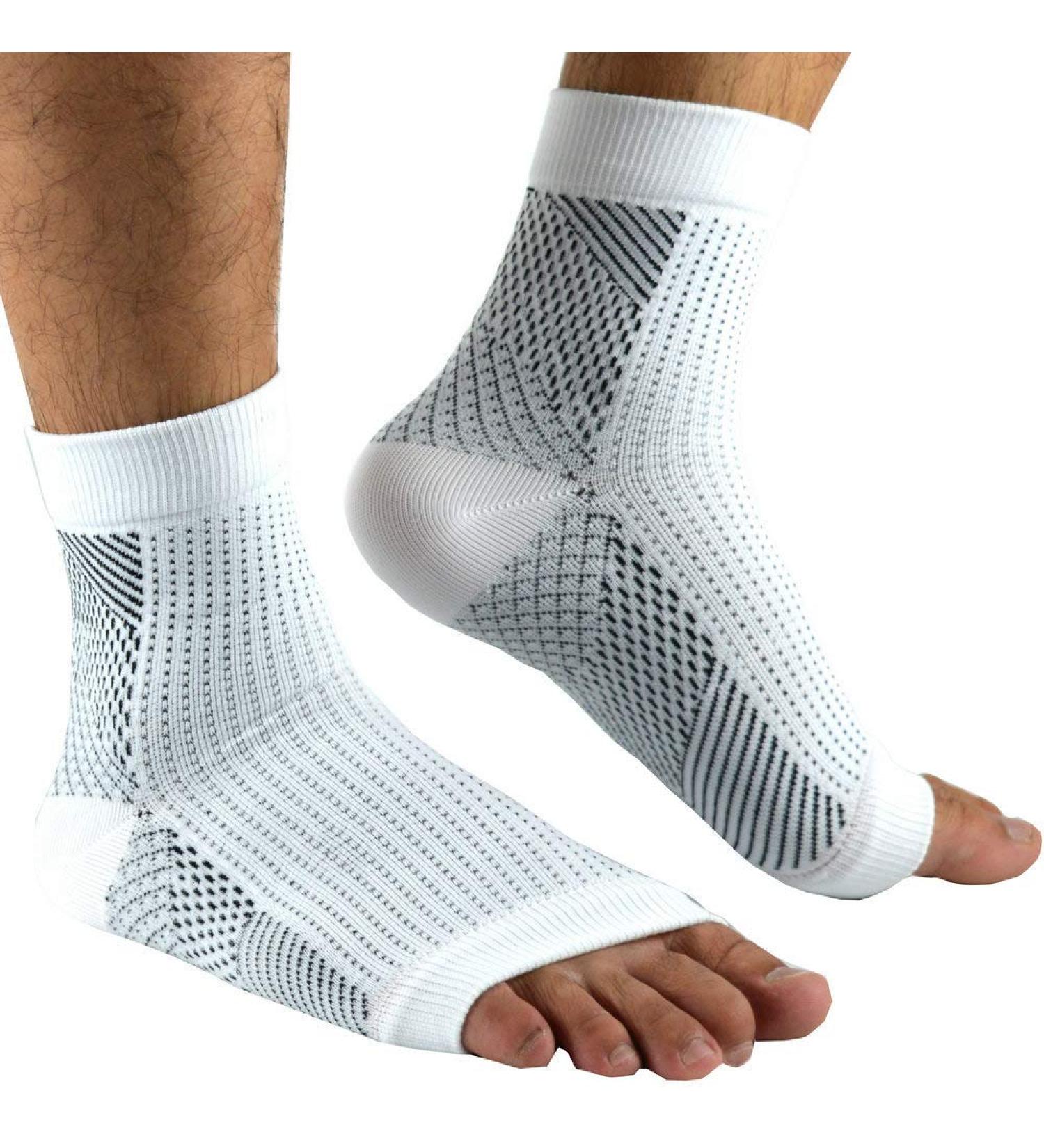 Buy Myayd Ankle Bandage & Compression Socks for Plantar Fasciitis - 1 Pair for Men & Women | Sports & Fitness Support (White) - Buy Online on GoSupps.com