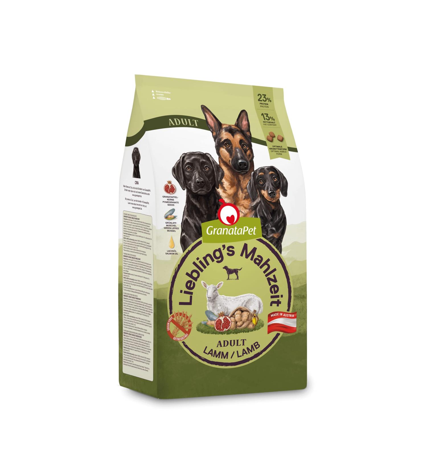 Granapet Liebling's Meal Adult Lamb - Grain-Free Sugar-Free Dog Food (4 x 1.8 kg) - Premium Dry Food for Dogs - Buy Online on GoSupps.com