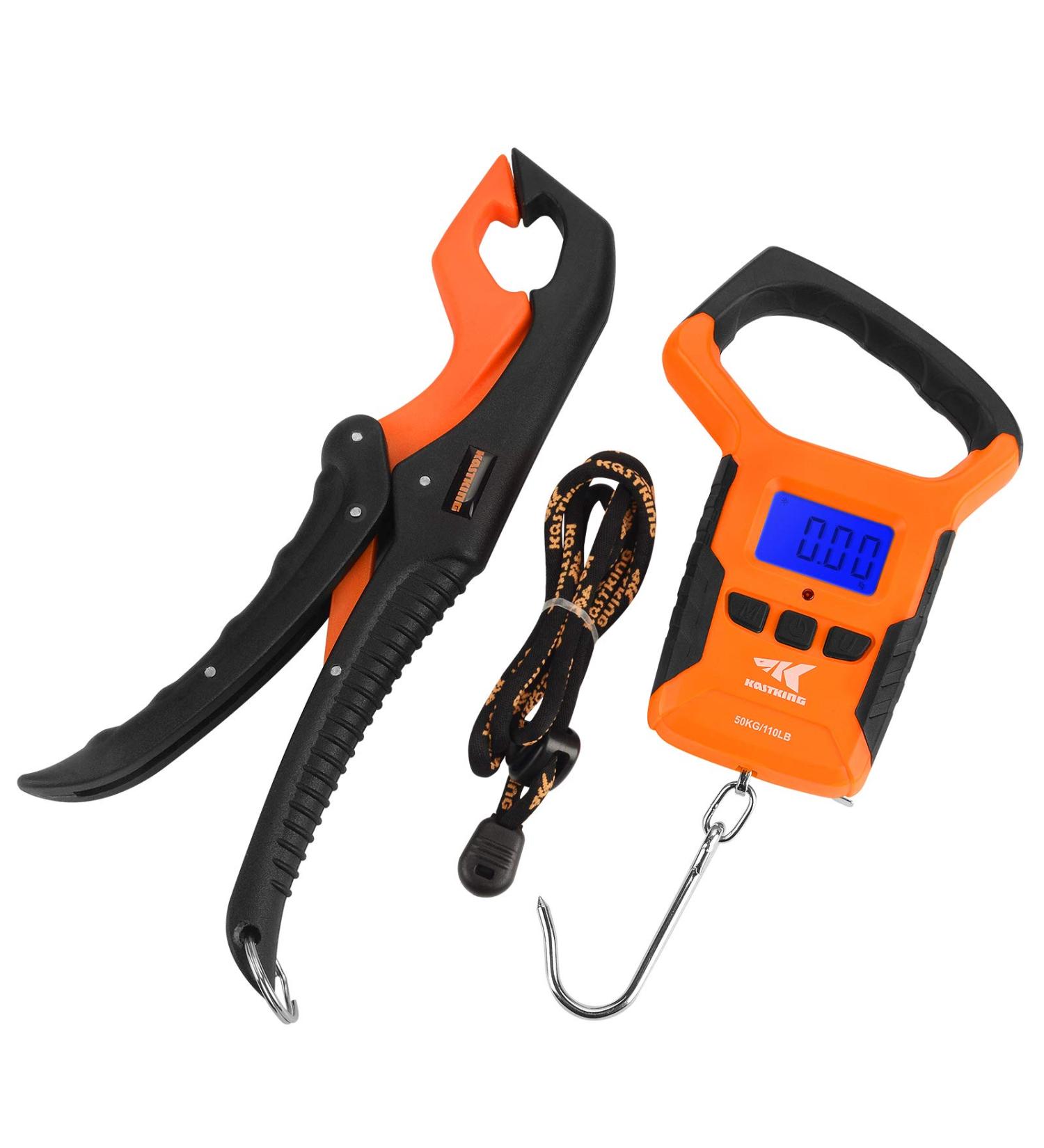 KastKing Fish Scale w/ Floating Lip Gripper 110 LBs/50 Kg Dual Mode - Water Resistant, Lightweight ABS Frame, Non-Slip Handle, 38 Tape Measure - Combo - Buy Online on GoSupps.com