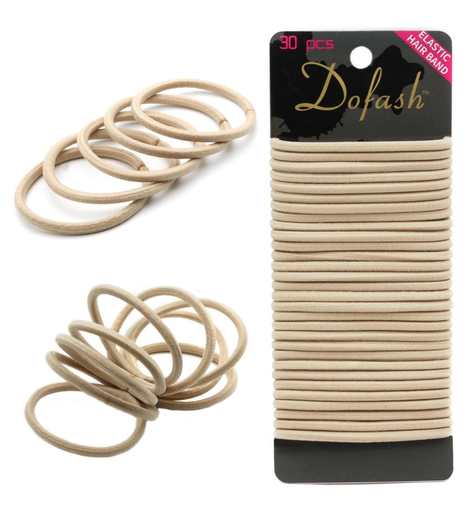 Dofash 30 PCS Blonde Hyper Elastic Hair Ties | Beige Ponytail Holders for Women's Hair | 4mm x 5.5 | 30 Count Pack - Buy Online on GoSupps.com