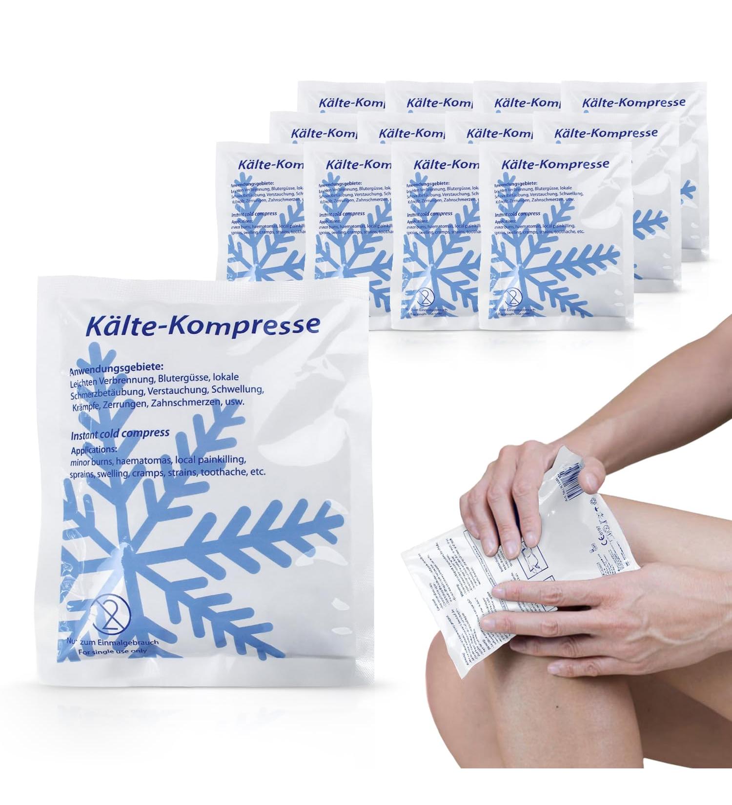Buy Immediate Cold Compress 12 Pack | Disposable Cooling Pads for Pain Relief & First Aid | 15.3 x 12.7 cm - Buy Online on GoSupps.com