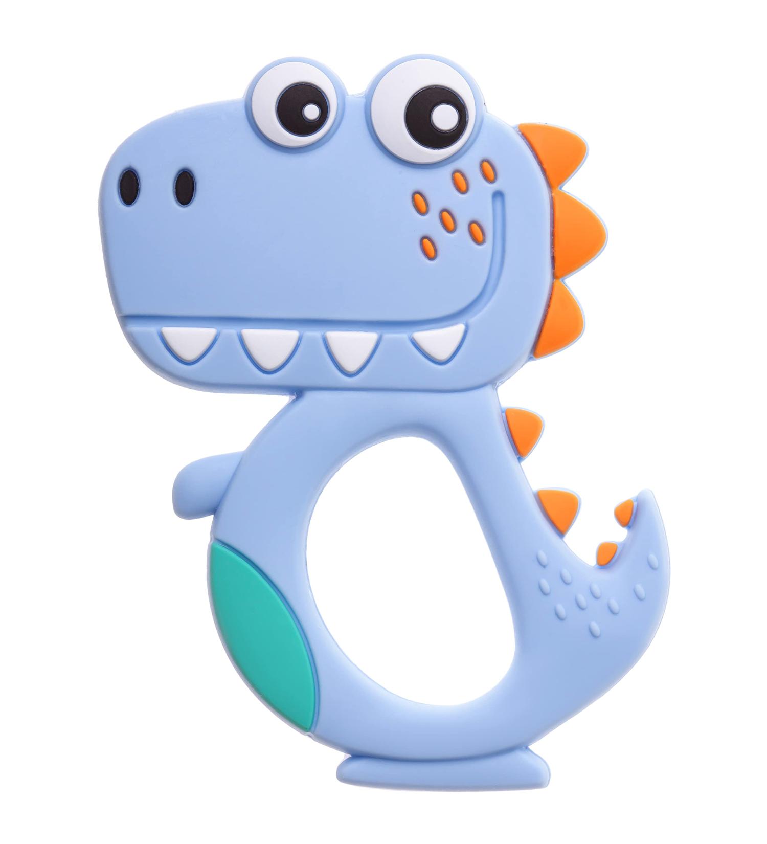 Akuku Dinosaur Baby Bite Ring - BPA Free Silicone Teething Toy for Girls | Cooling Grief Ring & Biting Aid - Buy Online on GoSupps.com