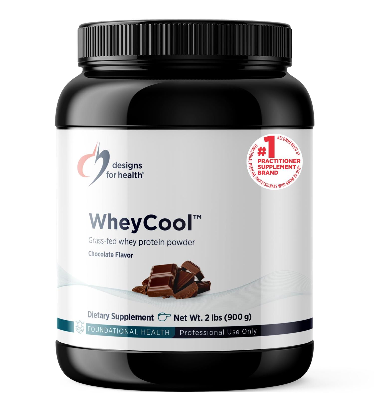 Designs for Health WheyCool - Grass Fed Whey Protein Powder Supplement with 20g Protein May Support Athletes Muscles + Energy - Non-GMO + Gluten-Free Chocolate (30 Servings / 900g) Chocolate 2 Pound (Pack of 1) - Buy Online on GoSupps.com