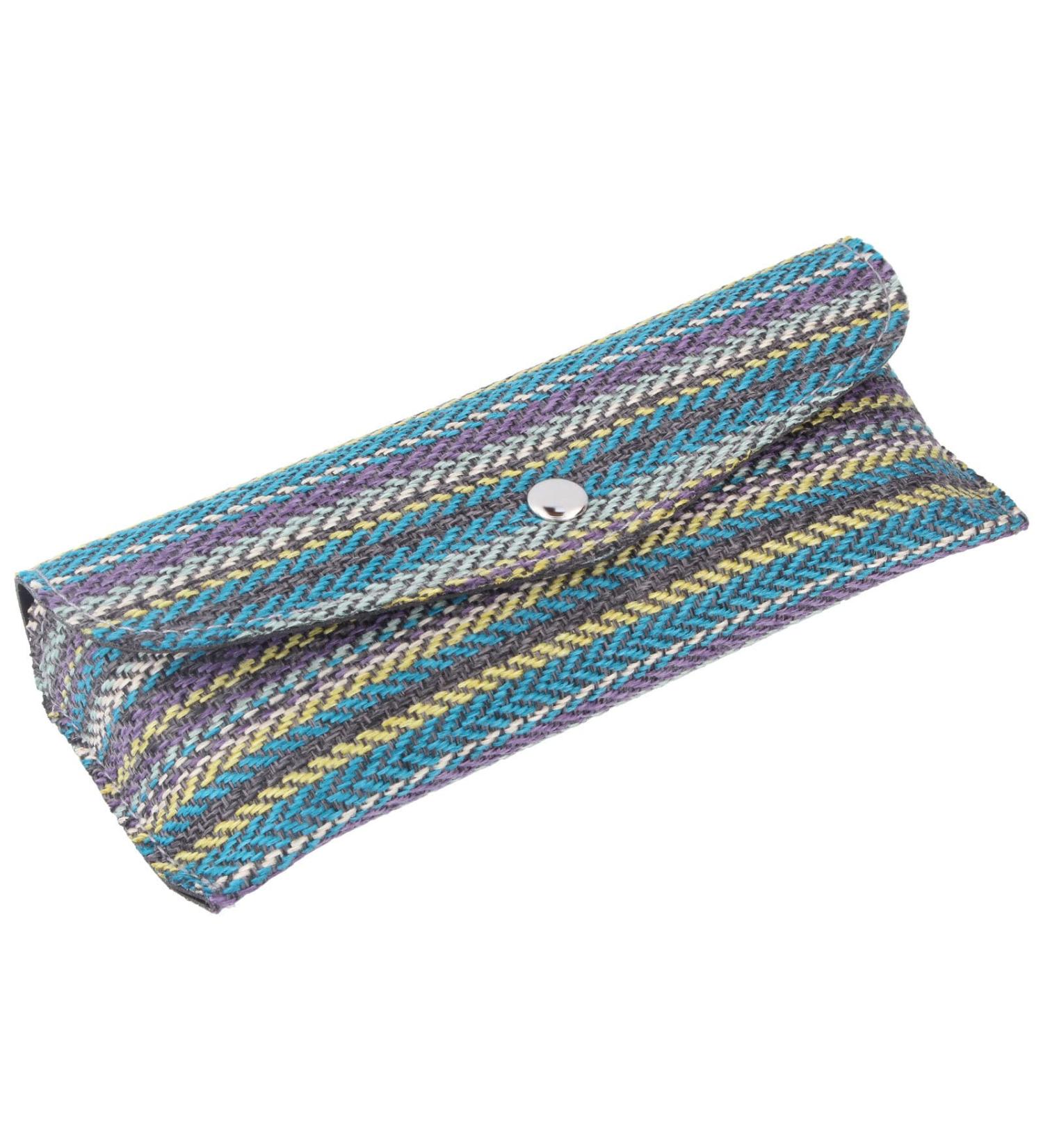 Stylish case "Sardinia Vibe" with fabric cover and snap fastener in blue