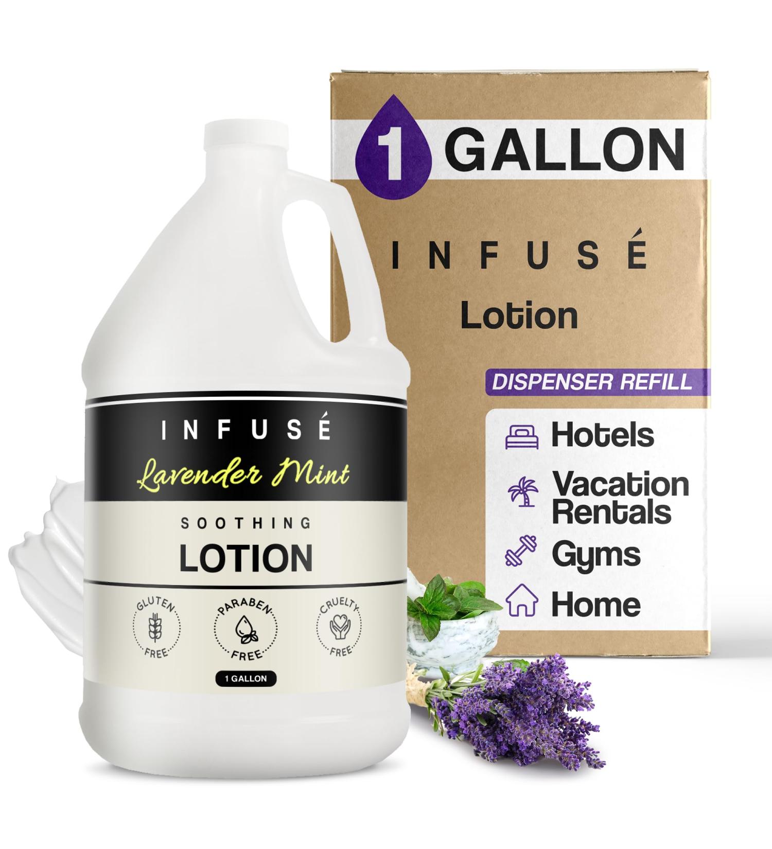 1-Shoppe All-in-Kit | Infuse Lotion | Infuse Lavender Mint Hotel | 1 Gallon | For Hospitality & Vacation Rentals to Refill Dispensers | (Single Gallon)