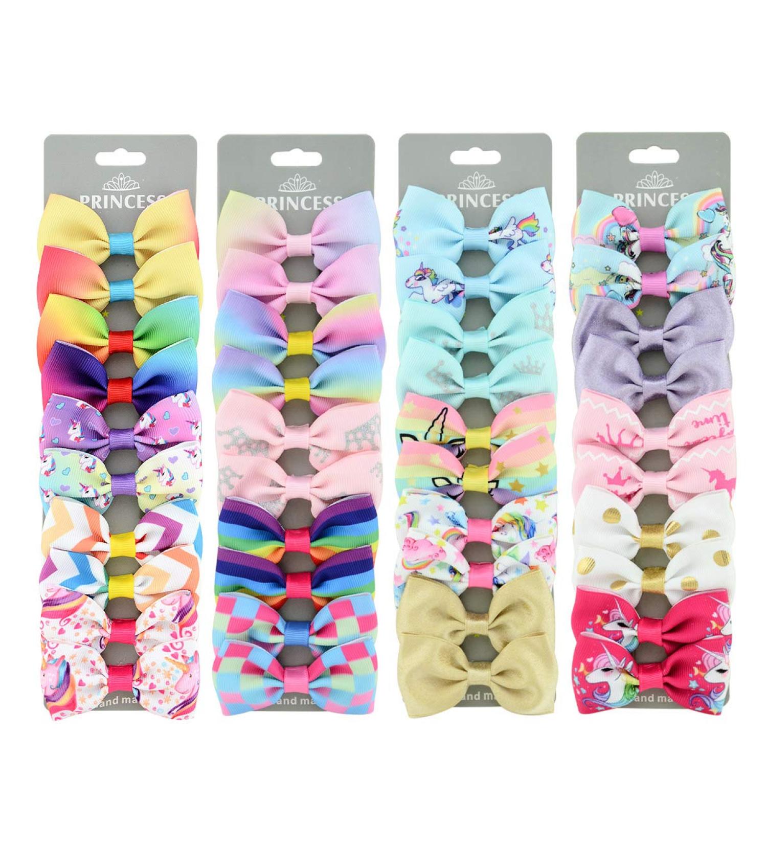 40pcs Unicorn Baby Girls Hair Bows Clips - Mini Barrettes for Infants, Toddlers, Kids - Buy Online on GoSupps.com