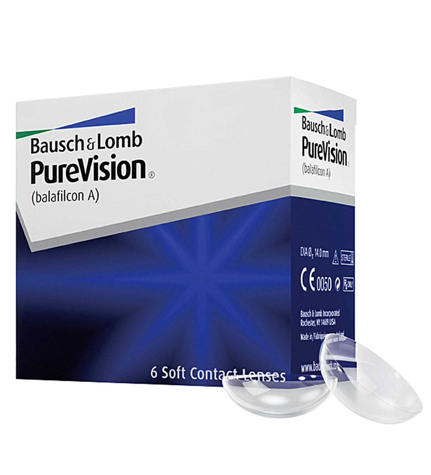 Bausch + Lomb PureVision Monthly Spherical Contact Lenses - 6 Pack BC 8.6mm Dia 14.0mm 1.0 Dioptria - Soft & Comfortable for Clear Vision - International Shipping Available - Buy Online on GoSupps.com