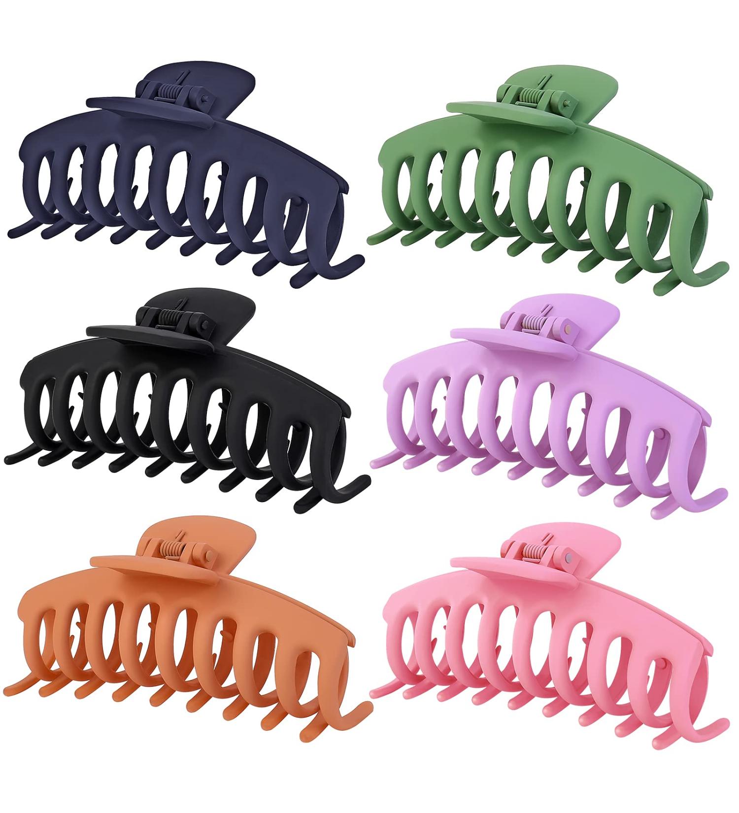 6pcs Big Hair Claw Clips for Women - Strong Hold Nonslip Matte Hair Accessories (6 Colors) - Buy Online on GoSupps.com