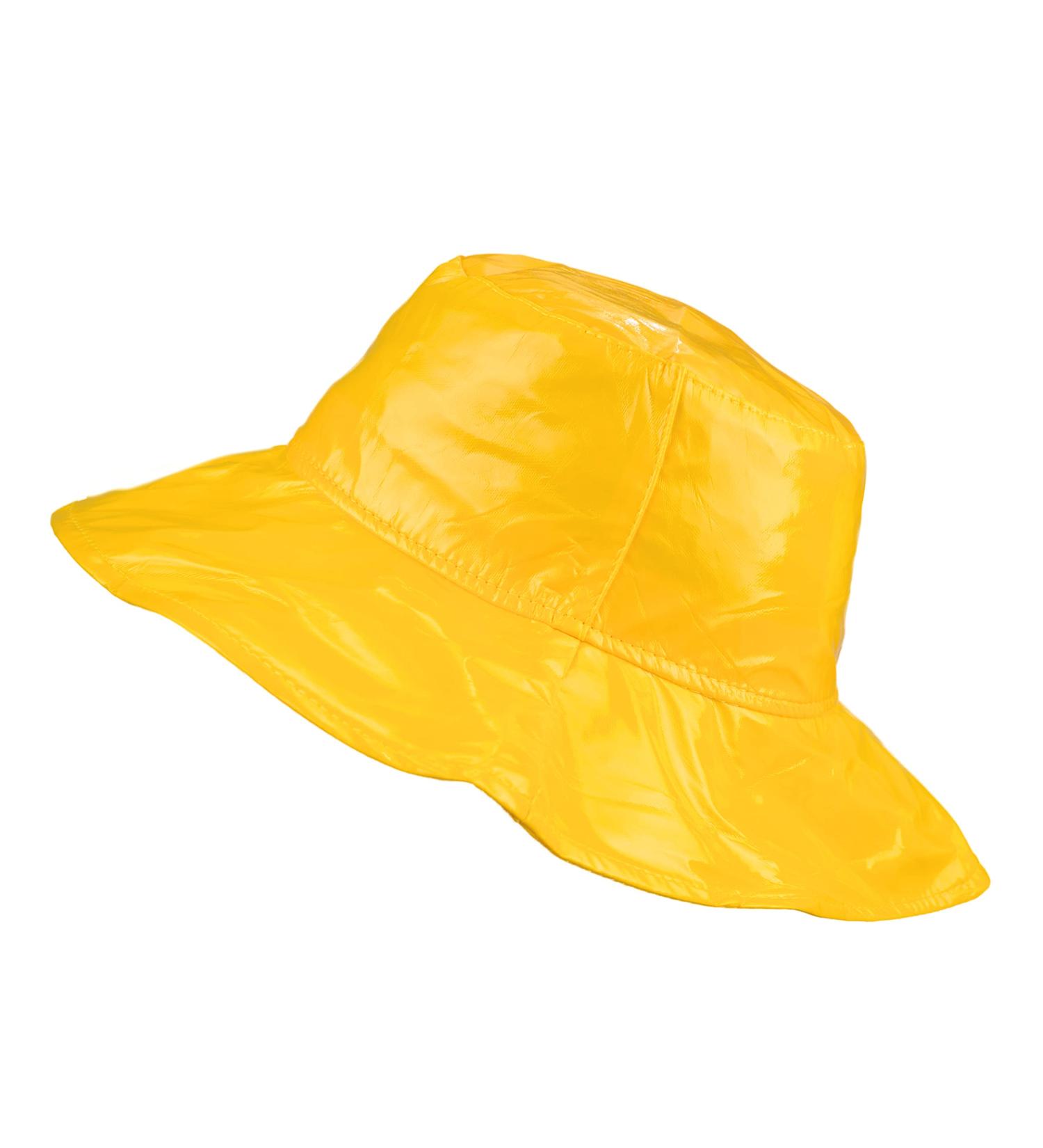 Yellow Wide-Brimmed Vinyl Rain Hat - Toutacoo 02 | Waterproof Headwear - Buy Online on GoSupps.com