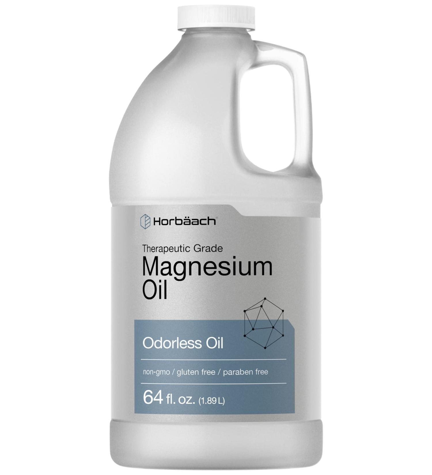 Horbaach Magnesium Oil 64 fl. oz | Therapeutic Grade, Vegetarian, Non-GMO, Gluten Free, Paraben Free Formula - Buy Online on GoSupps.com