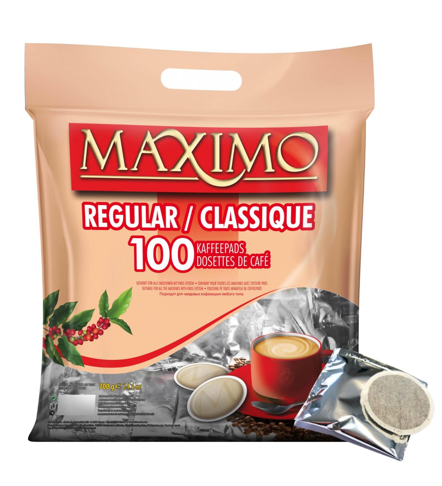 MAXIMO | 100 SENSEO compatible coffee pods | Individually packaged for better preservation and impeccable hygiene (1 Classic) - Buy Online on GoSupps.com