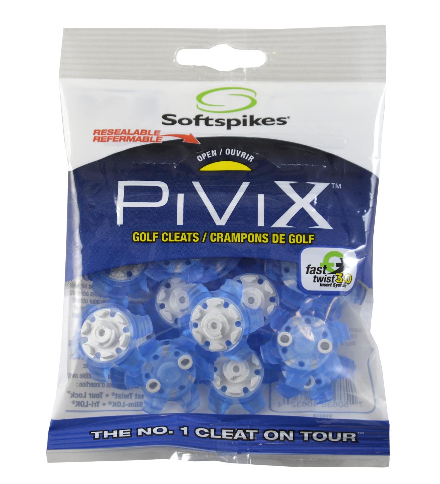 Softspikes PiViX Golf Cleats Fast Twist 3.0 - 18 Blue Spikes - Buy Online on GoSupps.com