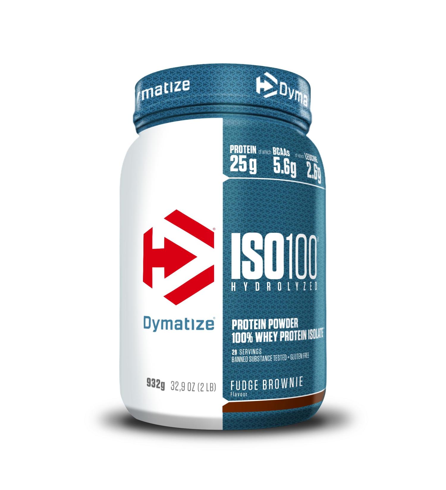 Dymatize ISO 100 Hydrolyzed Fudge Brownie 932g | Premium Whey Protein Isolate & Hydrolysate Powder - International Shipping Available - Buy Online on GoSupps.com