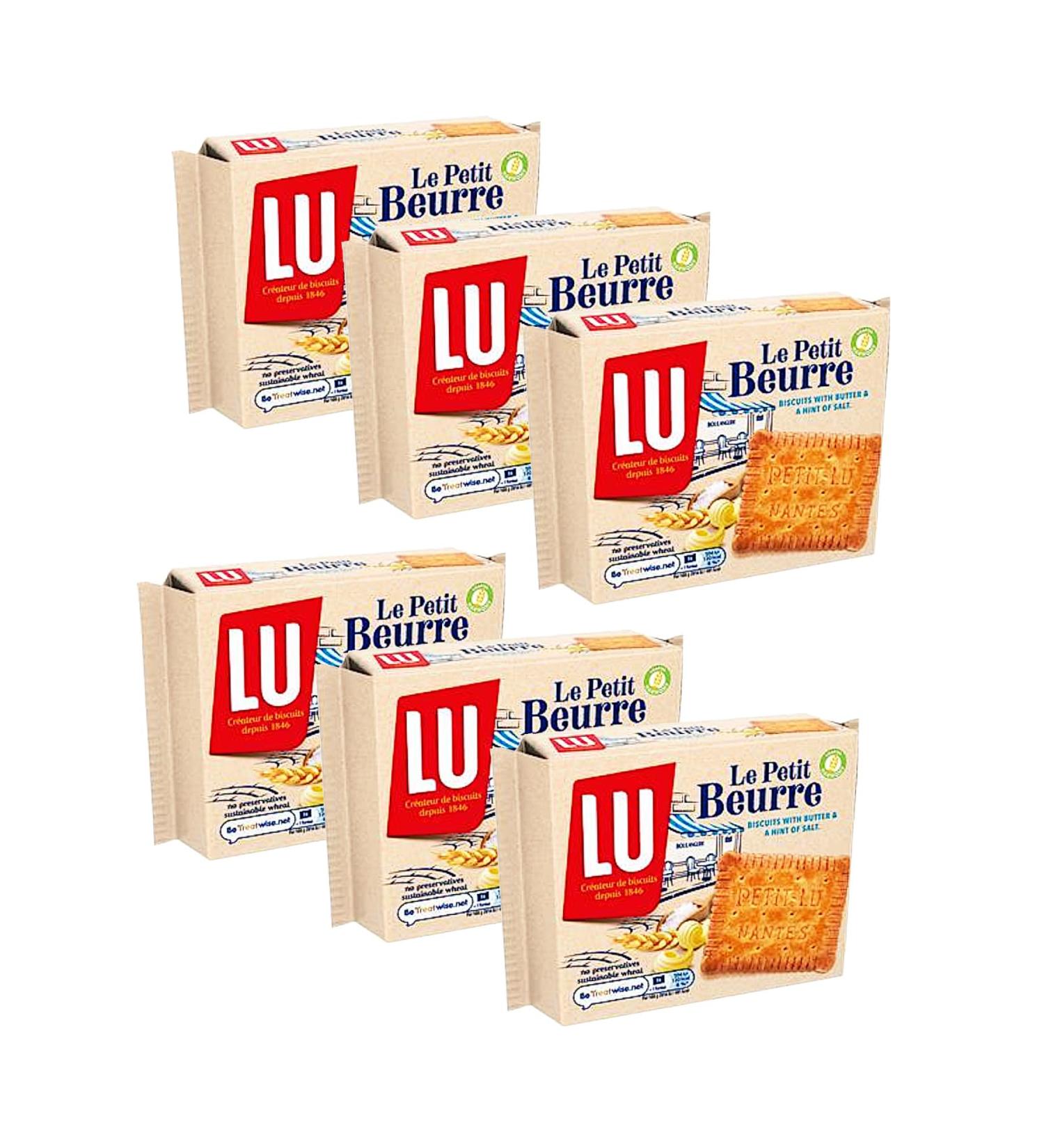 Lu Le Petit Beurre Salted Butter Biscuit Multipack - 6 x 167g - Classic European Cookies - Buy Online on GoSupps.com