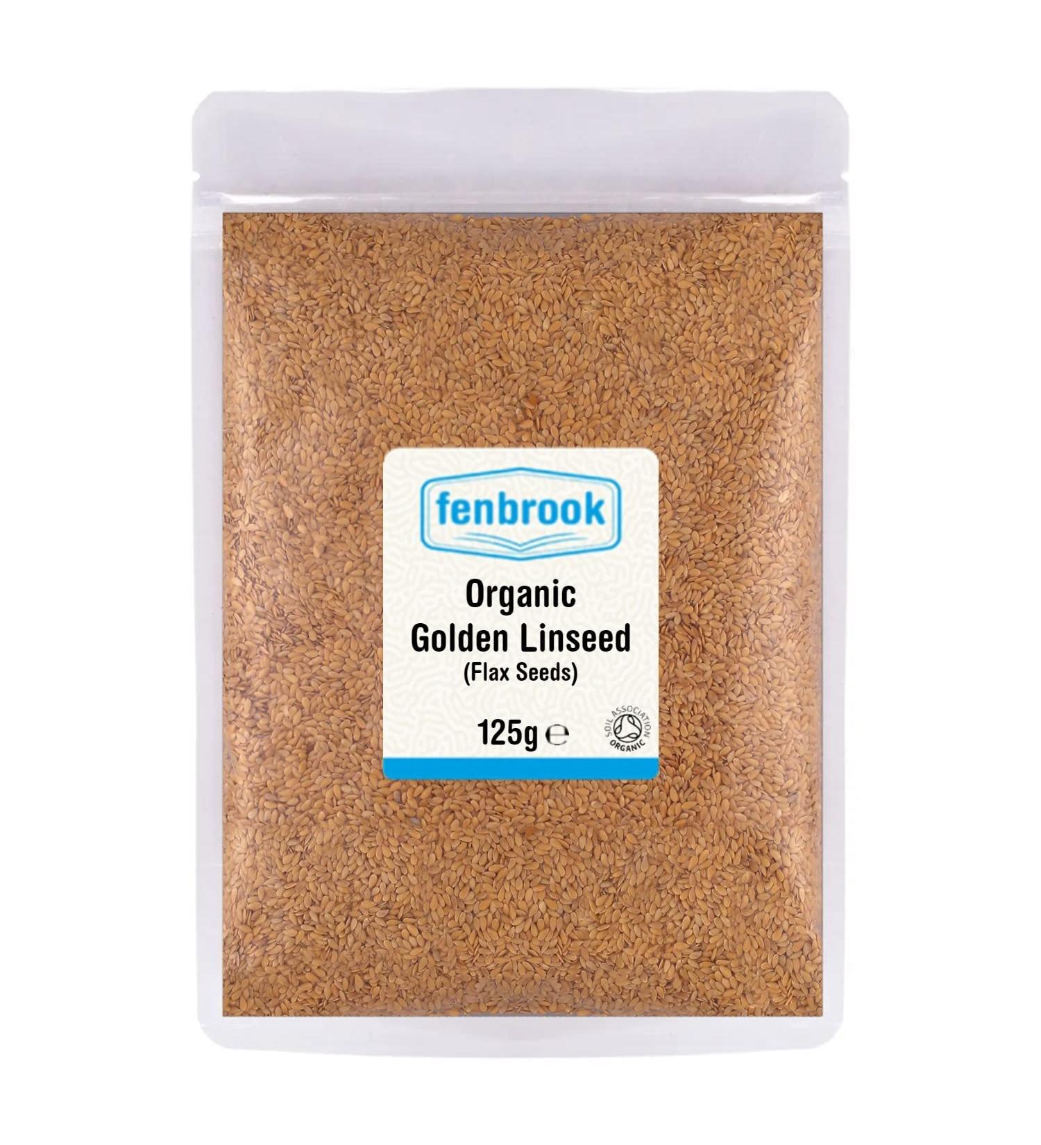 Organic Golden Linseed (Flax Seeds) 125g - Certified Organic by Fenbrook Organic - Buy Online on GoSupps.com