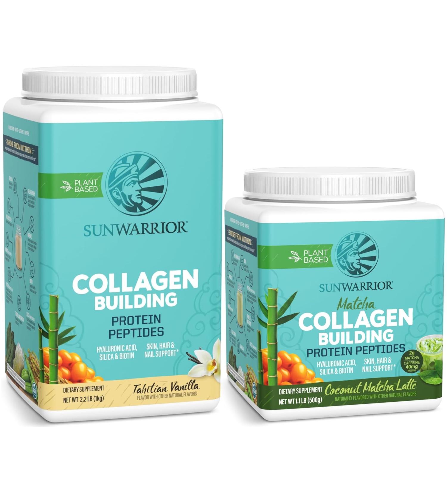 Coconut Matcha & Vanilla Vegan Collagen Protein Powder Set | Bundle & Save | Plant Based Collagen Booster | Non-GMO No Added Sugar Soy or Dairy (20 Servings Coconut Matcha 40 Servings Vanilla) - Buy Online on GoSupps.com