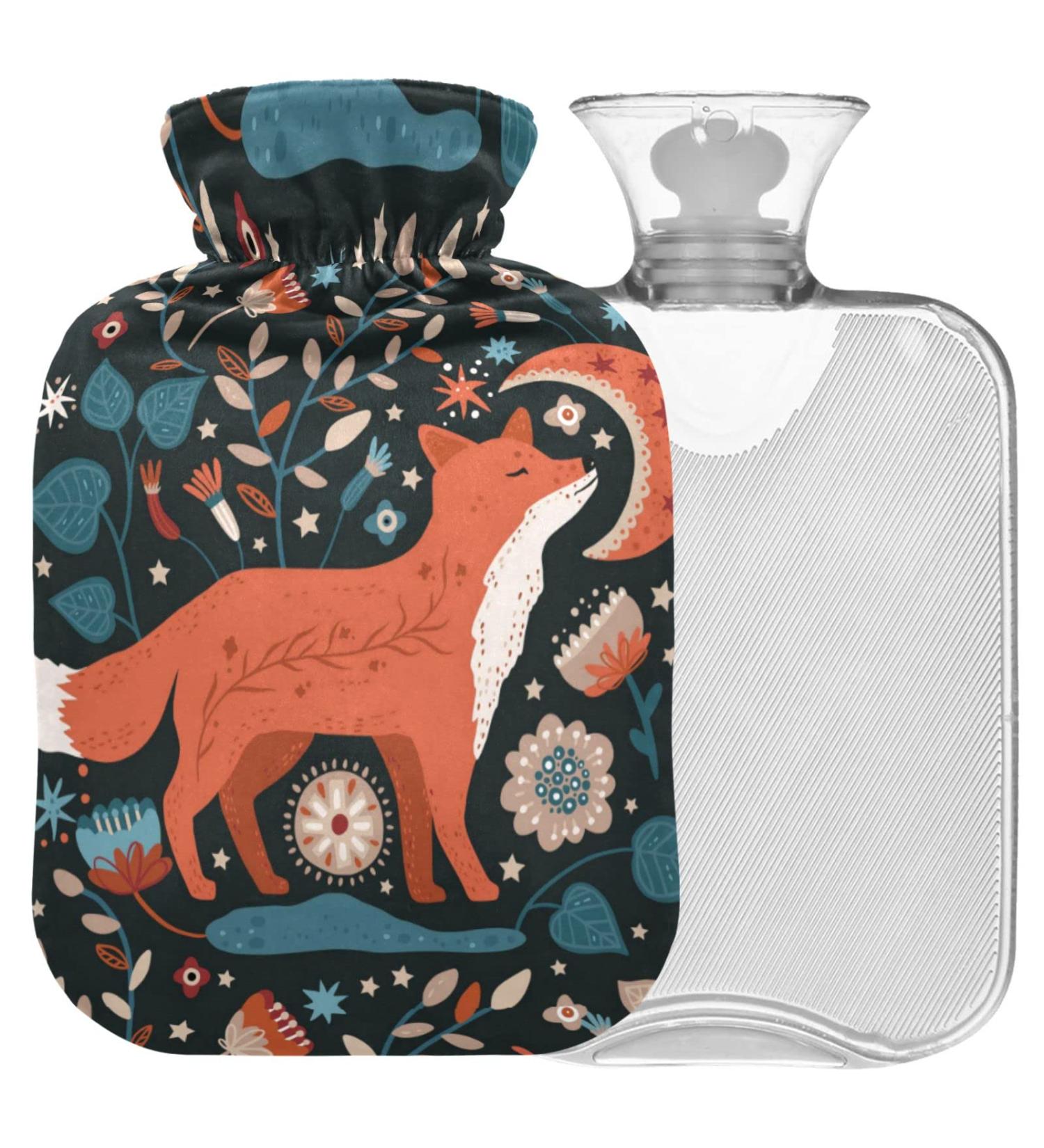 Shop Naanle Moon Fox Hot Water Bottle - 1L Transparent Heating Bag for Pain Relief & Cold Therapy | International Shipping - Buy Online on GoSupps.com