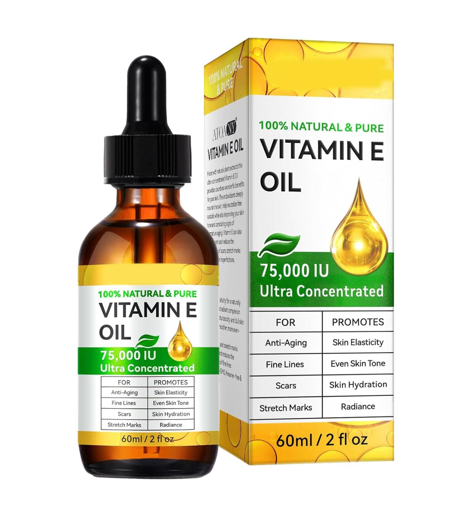 Huile de Vitamine E pour le Visage les Cheveux les Ongles et la Peau d-alpha-Tocoph rol Pure et Naturelle Vitamine E Huile Facile Absorber Anti- ge Contre les Rides Id ale pour Hommes et Femmes - Buy Online on GoSupps.com