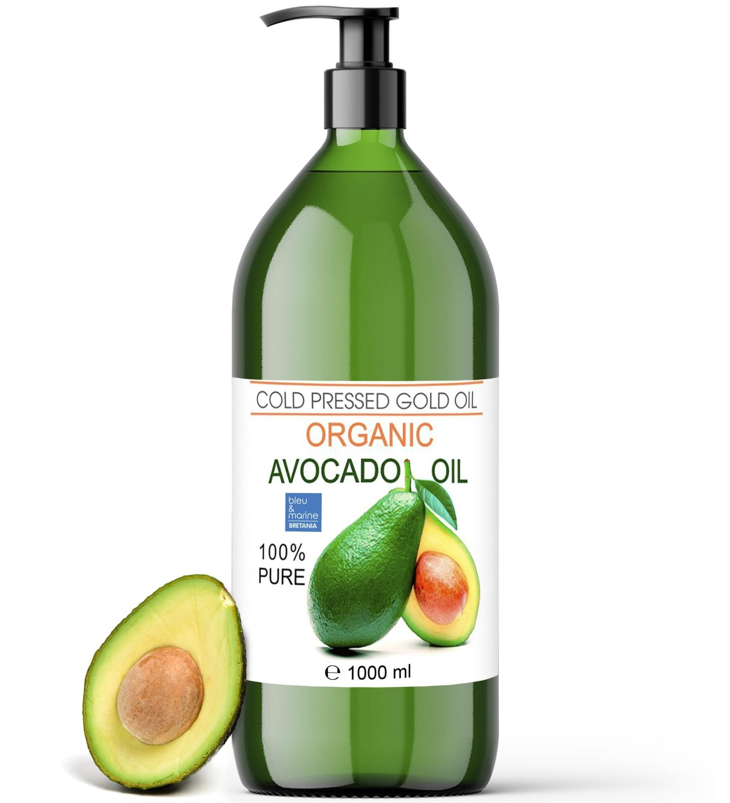 Avocado Oil for Hair Pure Avocado Oil 1000ml Stretch Marks Chapped Skin Moisturizing Face Body Penetrates Skin Up To 6 Times Better Than A Body Cream - Buy Online on GoSupps.com
