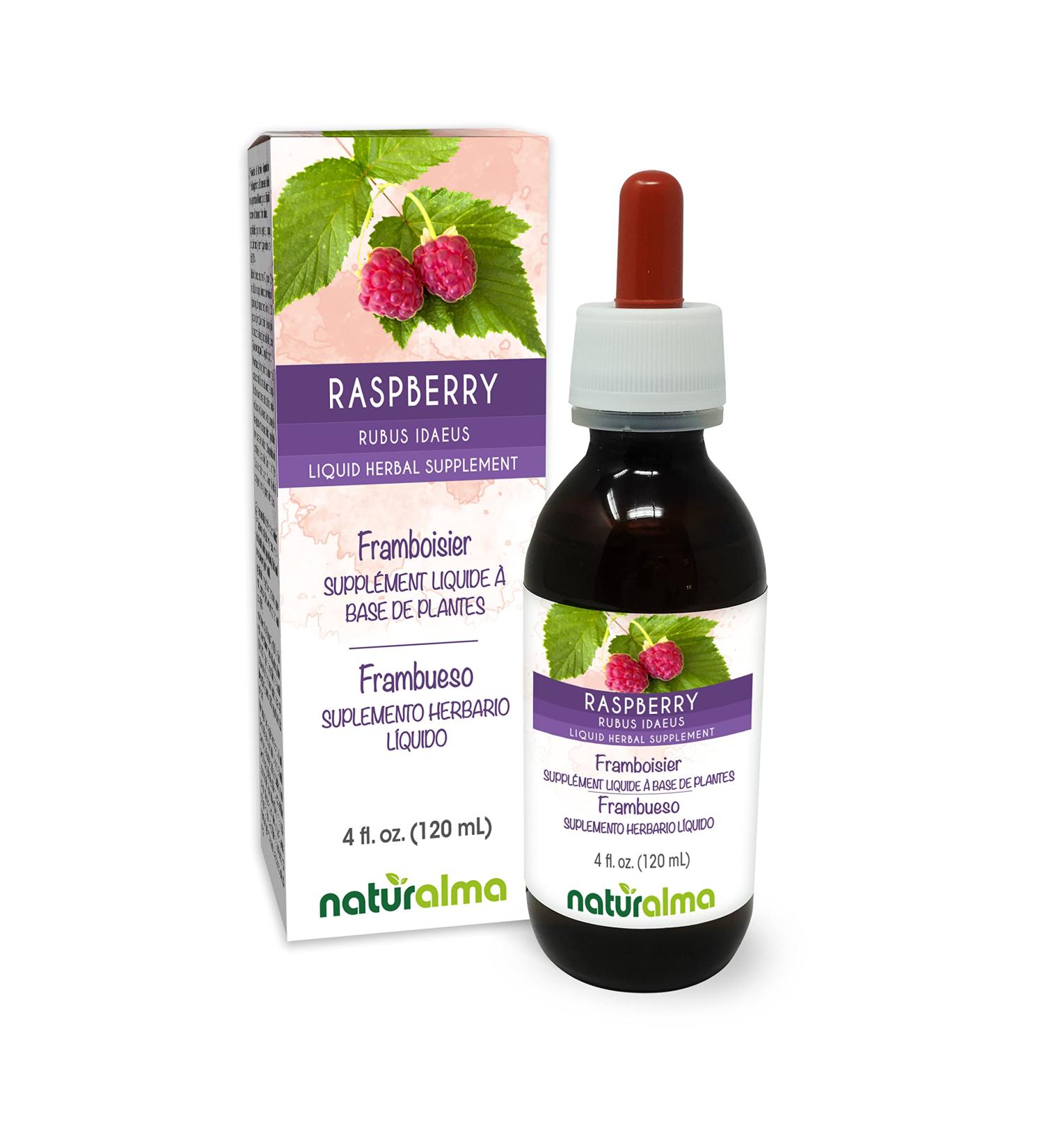 Naturalma Raspberry (Rubus idaeus) Leaf Alcohol-Free Tincture - 4 fl oz Liquid Extract in Drops - Herbal Supplement - Vegan Alcohol-free 4 Fl Oz (Pack of 1) - Buy Online on GoSupps.com