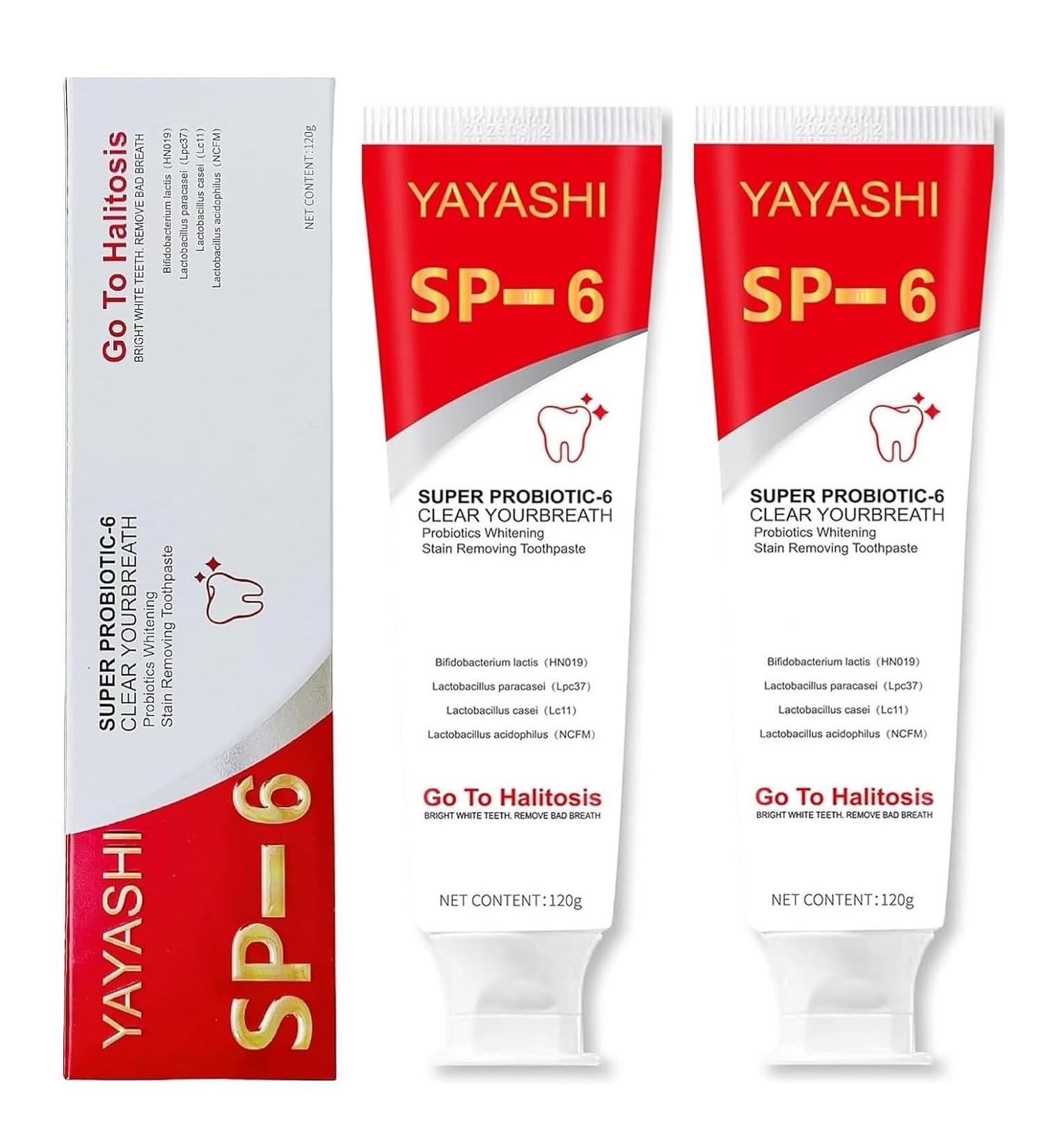SP-6 Ultra Whitening Toothpaste - Probiotics Brightening & Stain Removing | Healthy Teeth & Fresh Breath (2 PCS - Buy Online on GoSupps.com