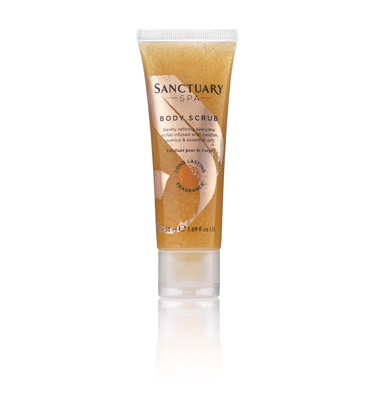 Sanctuary Spa Body Scrub with Natural Pumice and Essential Oils Vegan and Cruelty Free 50ml
