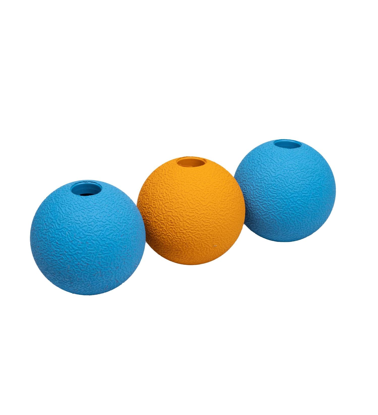 Amazon Basics Rubber Fetch Toy Dog Balls 6.35 cm (3-Pack) Blue Orange Standard Balls 6.35 cm (3-Pack) - Buy Online on GoSupps.com