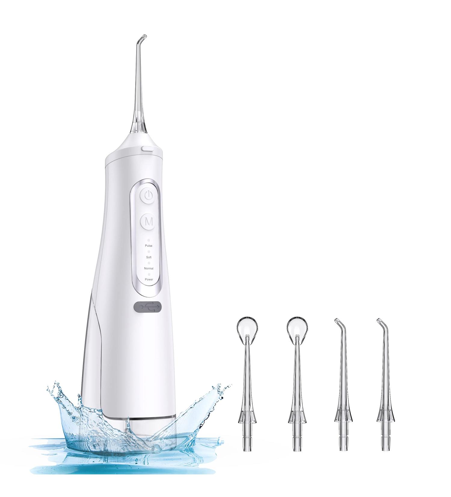 BEBEN Cordless Water Flosser - 4 Modes for Teeth Cleaning | Portable & Rechargeable Dental Oral Irrigator - 300ml | IPX7 - Home & Travel | Creamy White - Buy Online on GoSupps.com