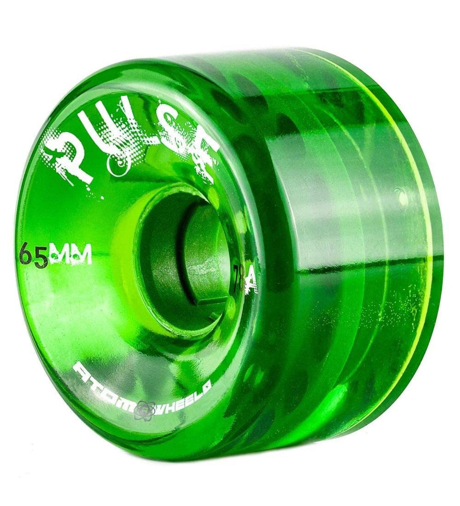 Atom Pulse Outdoor Roller Skate Wheels 65x37 Green 2 packs - 8 wheels - Buy Online on GoSupps.com