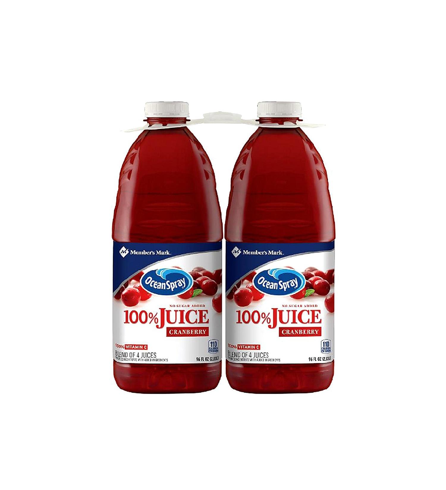 Ocean Spray Member's Mark 100% Cranberry Juice (96 fl. oz. 2 Pack) 192 fl. Oz.