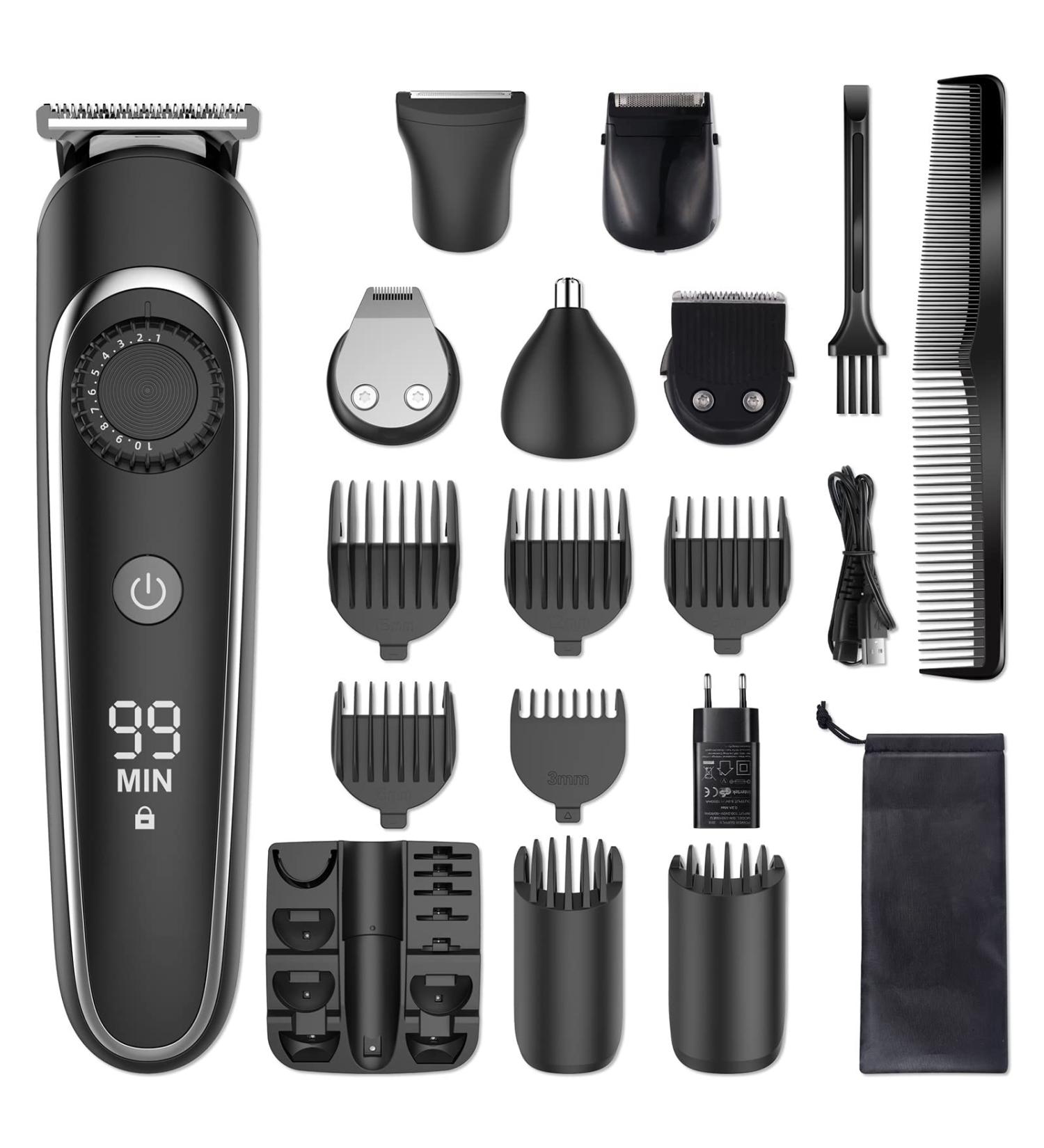 Pro Hair Clipper Professional Beard Trimmer Hair Clipper for Men Razor Hair Trimmer Hair Cutting Kit 6 in 1 Waterproof Rechargeable Hair and Shaving - Buy Online on GoSupps.com