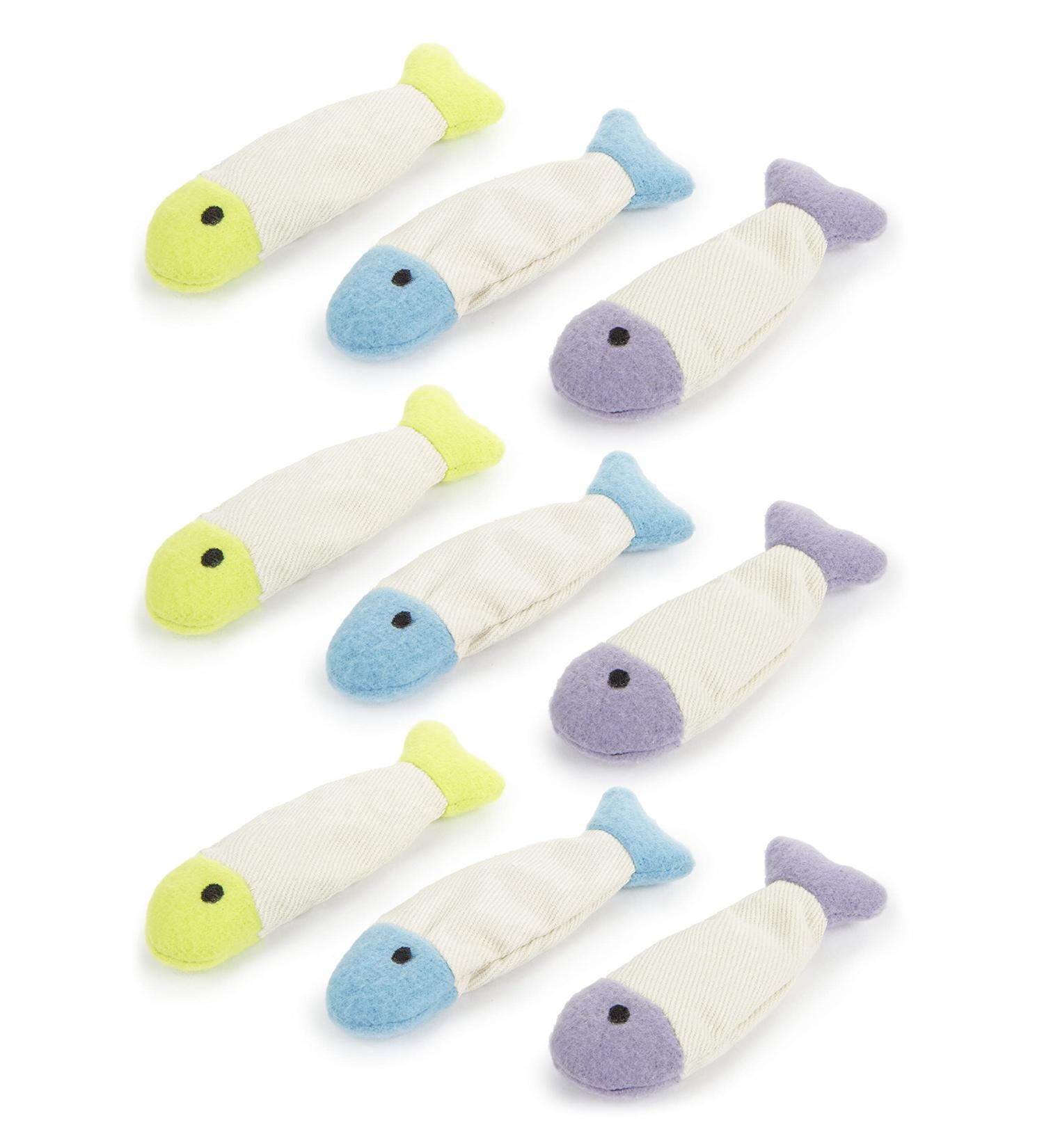 SmartyKat Crinkle Fish Catnip Toys for Cats & Kittens - Stimulating and Fun Play - 9-Set, Multiple Styles - Buy Online on GoSupps.com