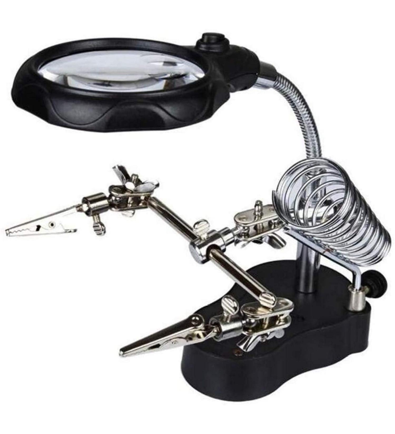 Magnifying Glass LED 3X Magnifying Lamp Metal Clamp Reading Jewellery Loupe Watch and Electronic Repair Magnifier Vision - Buy Online on GoSupps.com