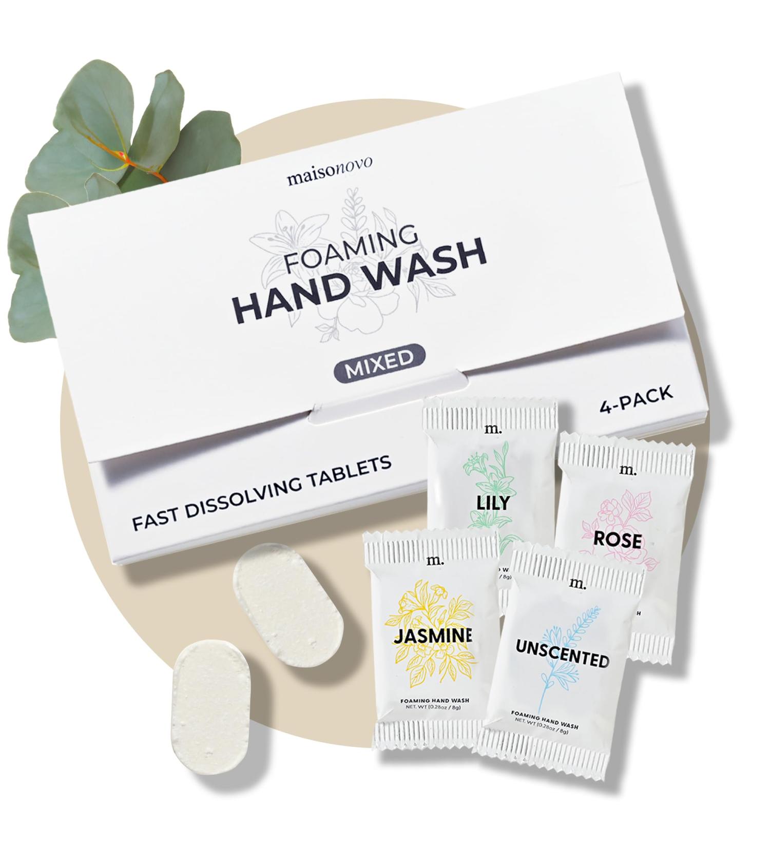 MAISONOVO 4 Pack Foaming Hand Soap Tablets - Mix of Scents for Optimal Clean | Eco-Friendly & International Shipping - Buy Online on GoSupps.com