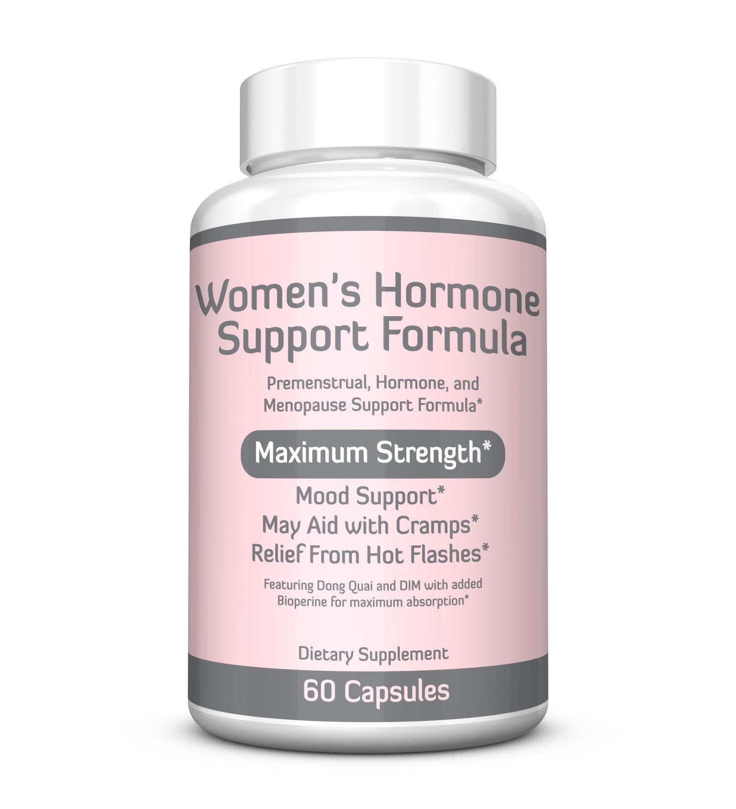 Women's Hormone Support Formula - Extra Strength DIM 200mg with Dong Quai & Vitamin E for Hormone Balance, Estrogen Metabolism, Mood & PMS Relief - 2 Month Supply - Buy Online on GoSupps.com